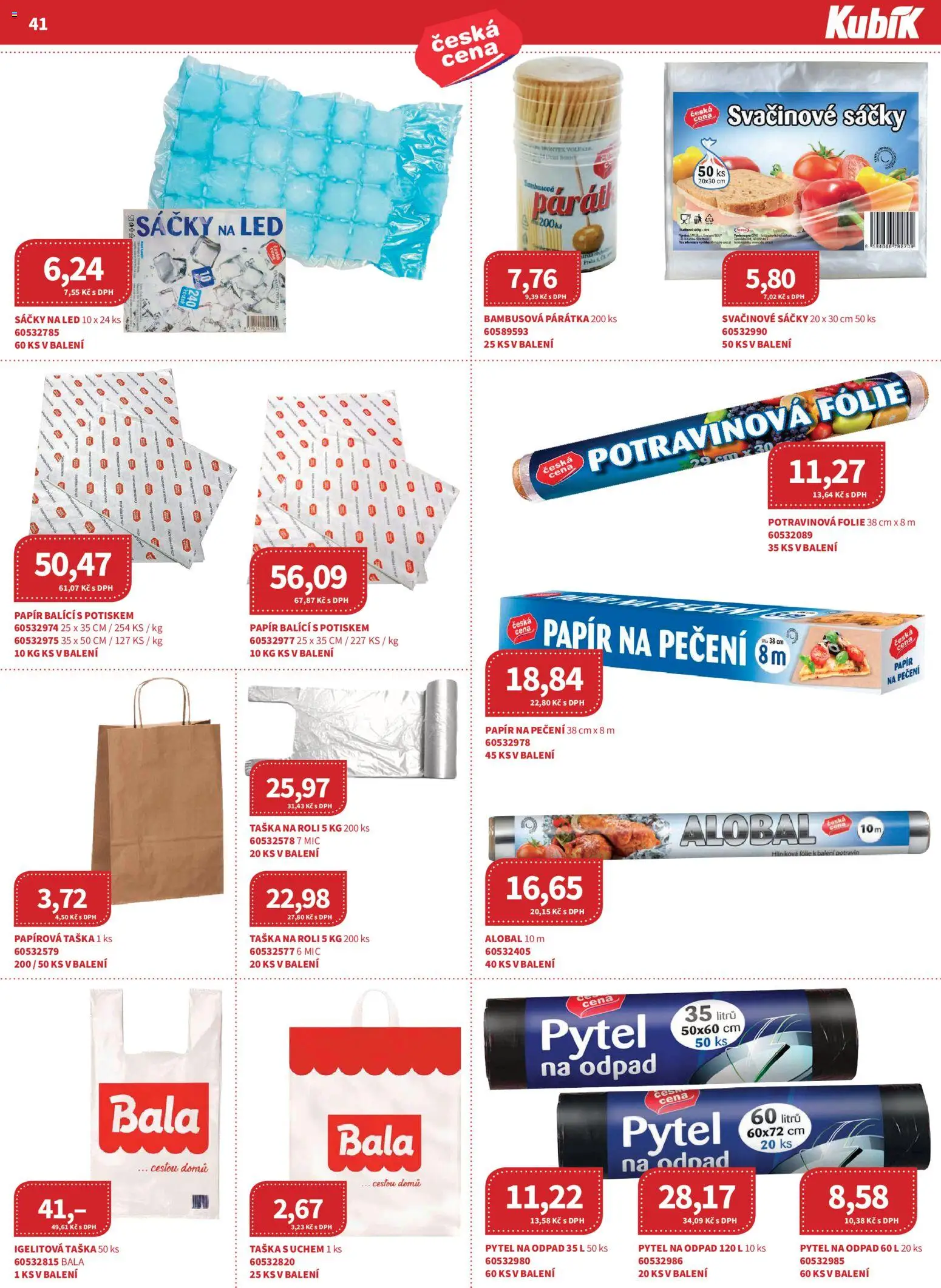 Kubík leták - Velkoobchod 09/2026 od 01.09.2026 | Strana: 41 | Produkty: Svačinové sáčky, Taška, Alobal, Potravinová folie