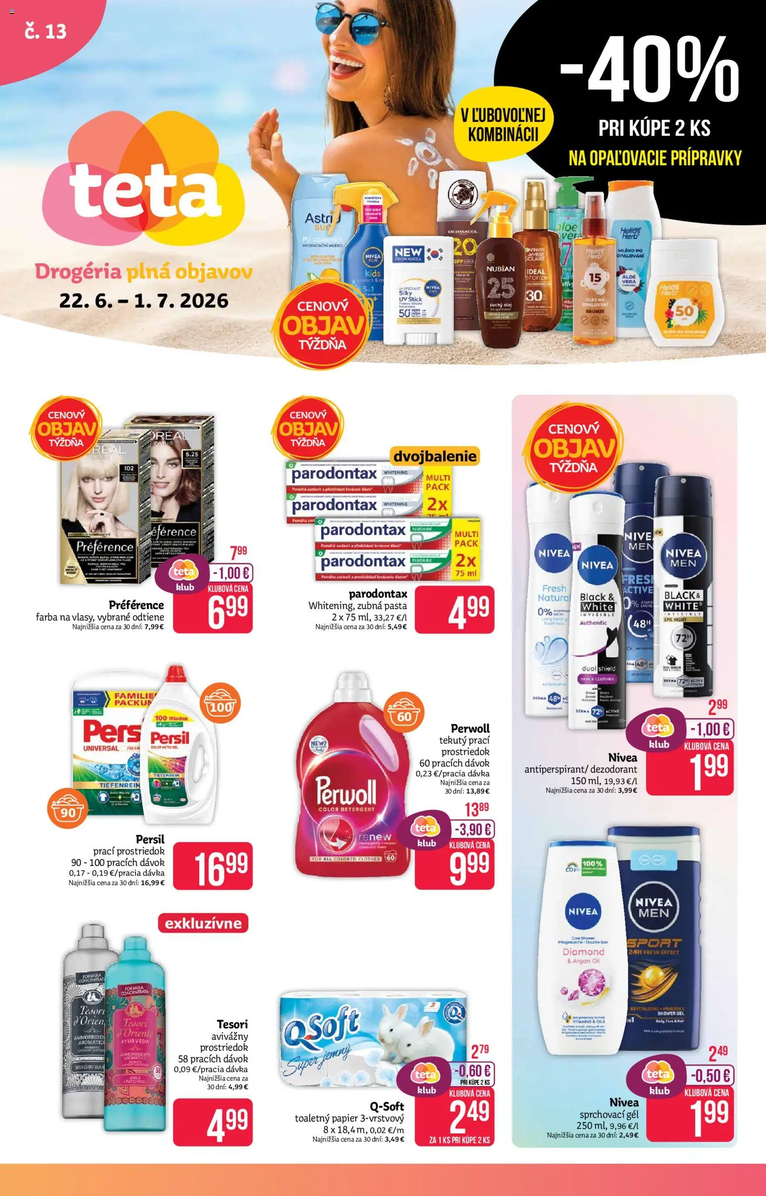 Nové Teta drogerie akcie – leták je platný od 22.06.2026 | Strana: 1
