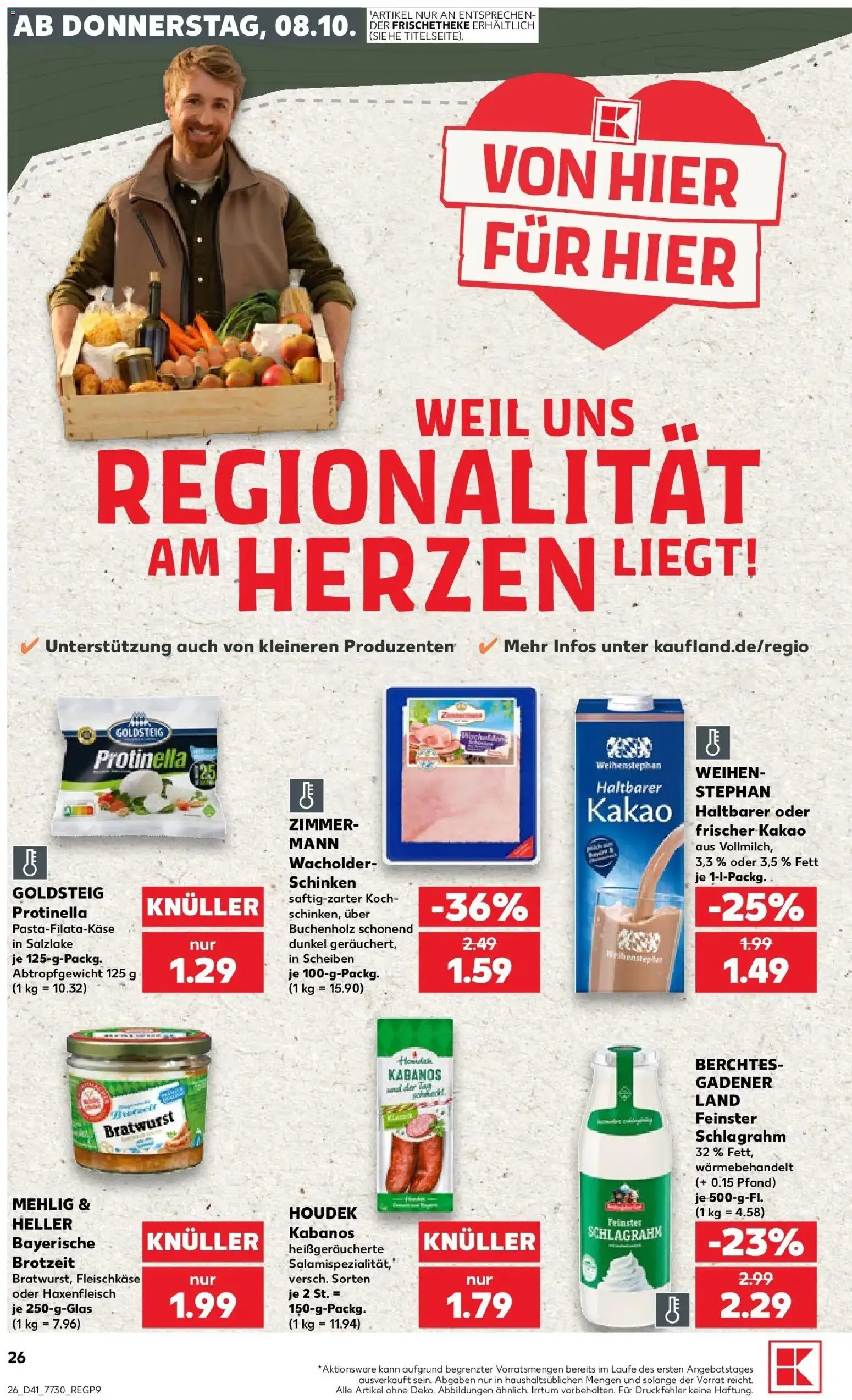 Prospekt Kaufland ab 08.10.2026 » Angebote Online zum Blättern | Seite: 26 | Produkte: Bratwurst, Schinken