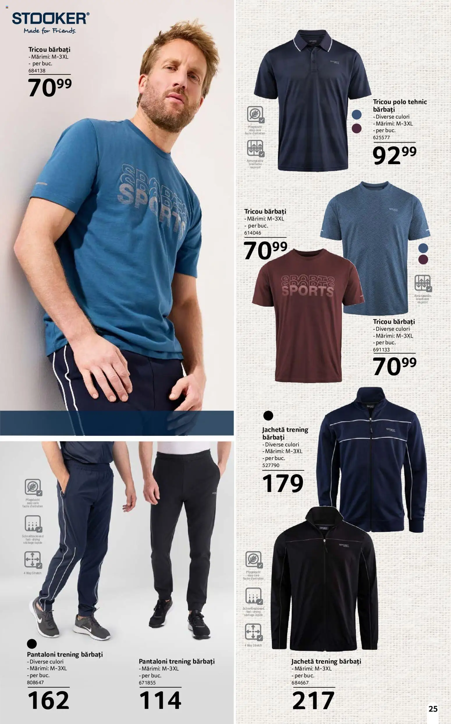 Noul catalog Selgros – valabil de la 18.09.2026 | Pagină: 25 | Produse: Jachetă, Trening Barbati, Tricou, Pantaloni