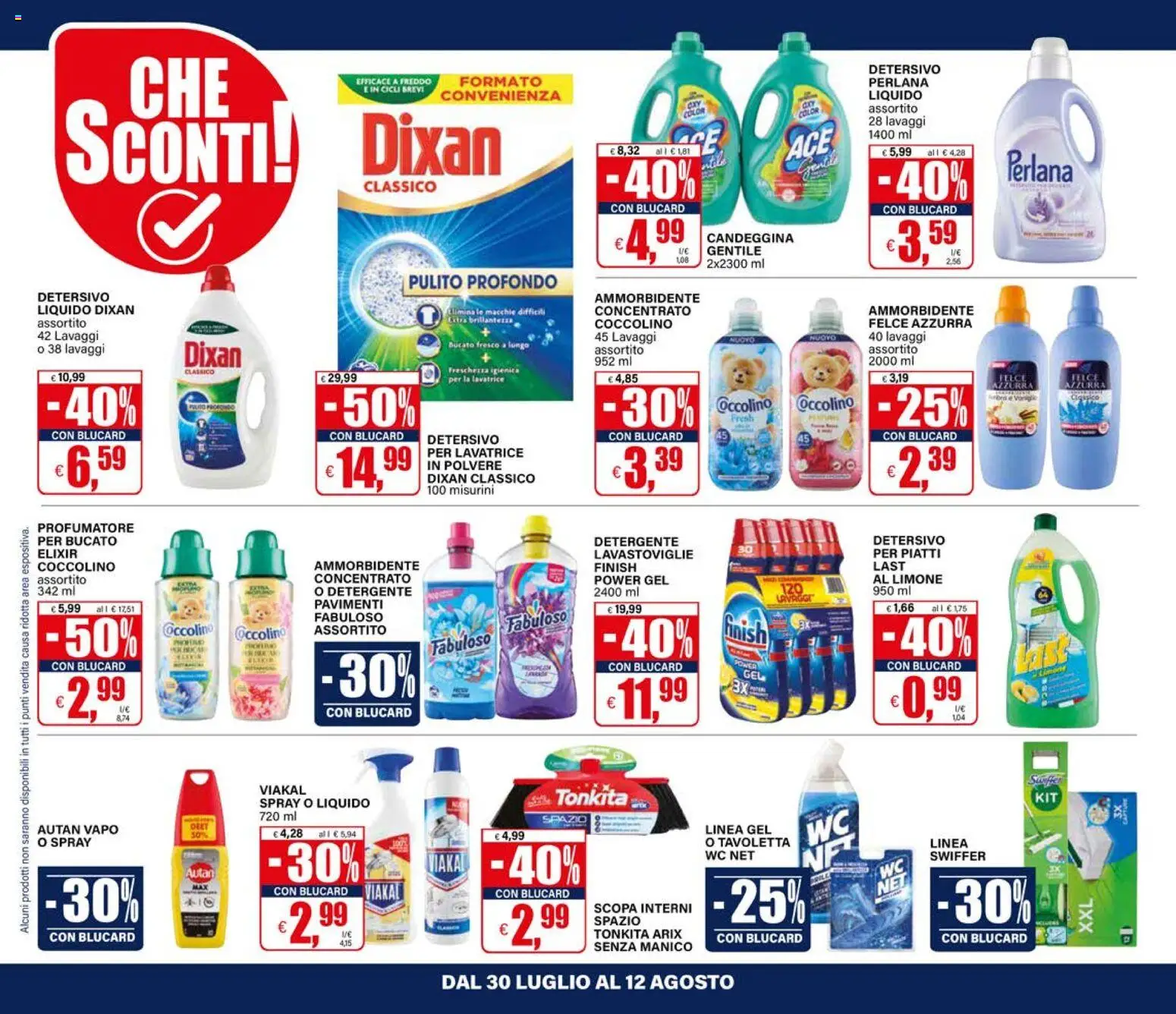 Volantino Il Gigante del 30/07/2026 | Pagina: 30 | Prodotti: Ammorbidente, Detergente, Candeggina, Lavatrice