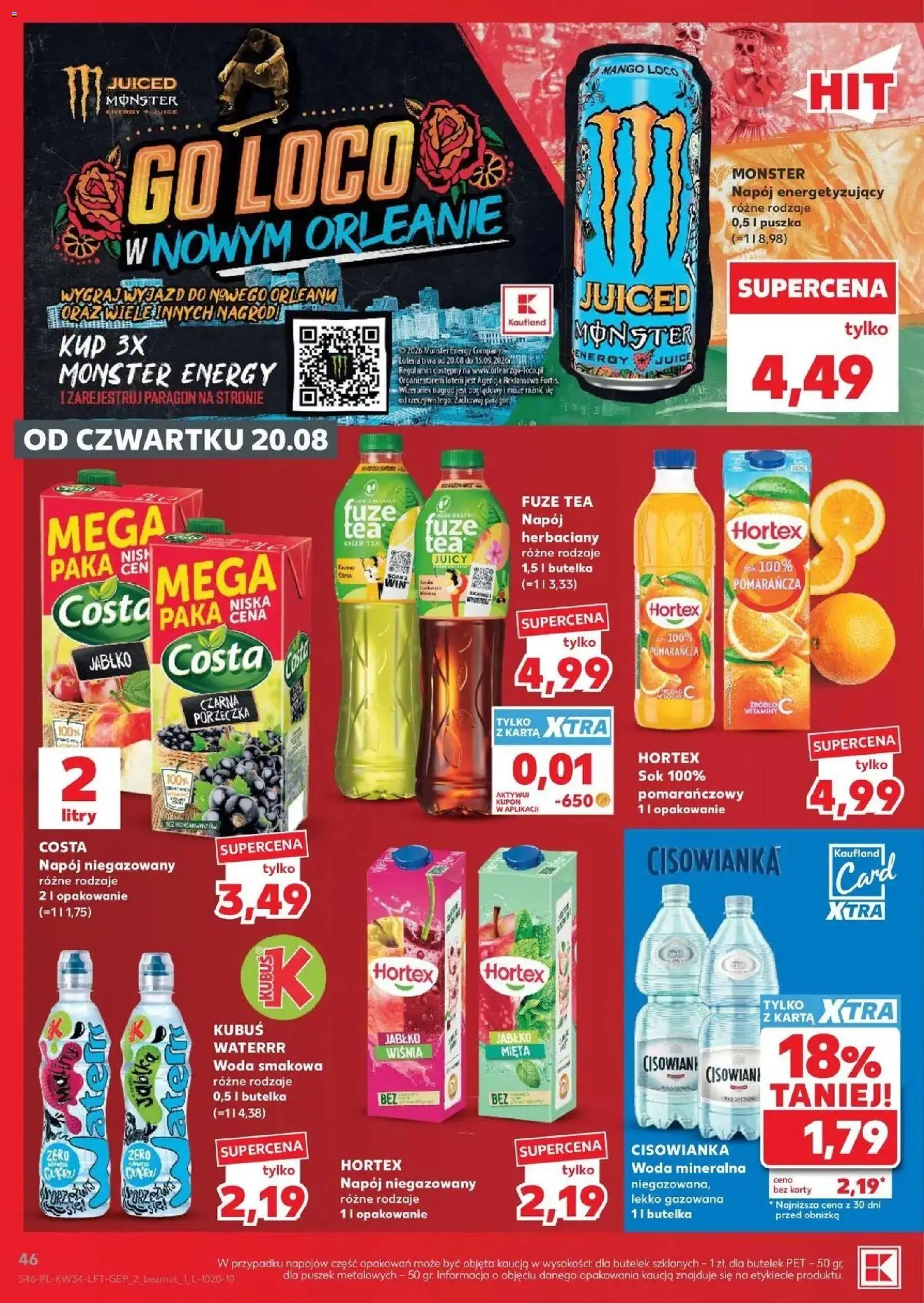 Kaufland gazetka od 20.08.2026 - od jutra PDF | Strona: 46 | Produkty: Kubuś, Woda smakowa, Mięta, Sok