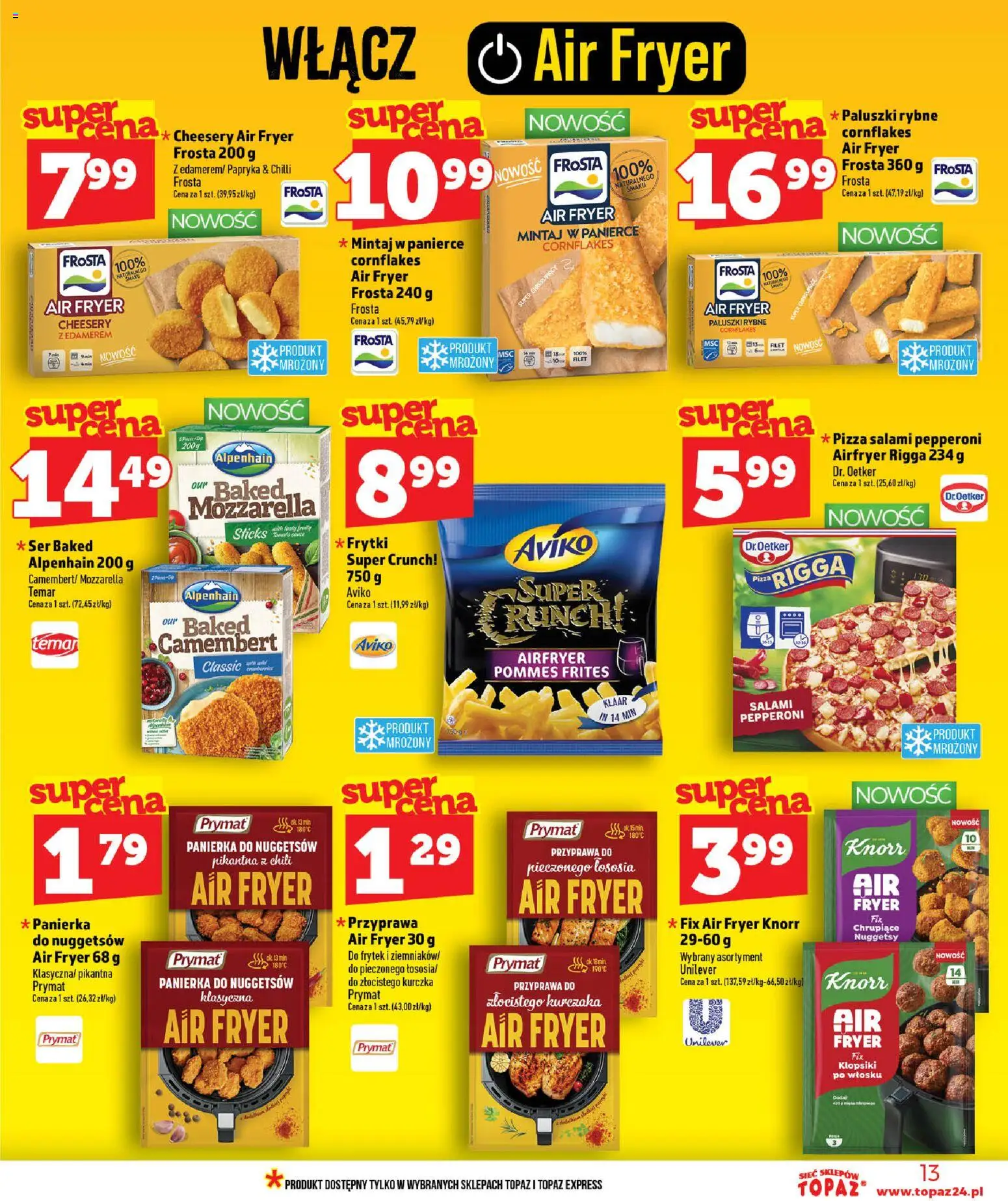 Topaz gazetka - Ceny małe na stałe od 25.06.2026 | Strona: 13 | Produkty: Paluszki rybne, Papryka, Paluszki, Salami