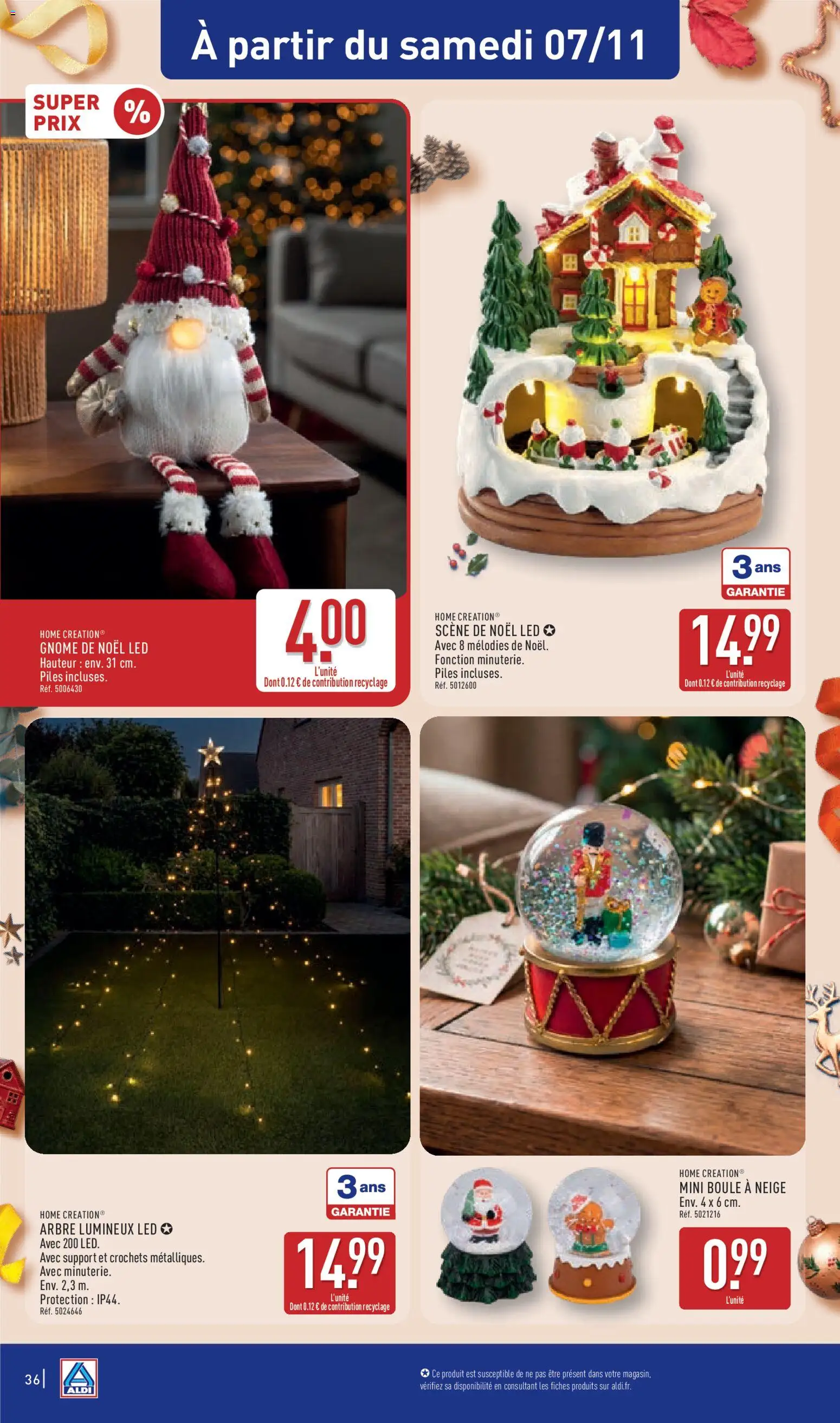 {H1} | Page: 40 | Produits: Crochets, Boule à neige, Arbre lumineux, Piles