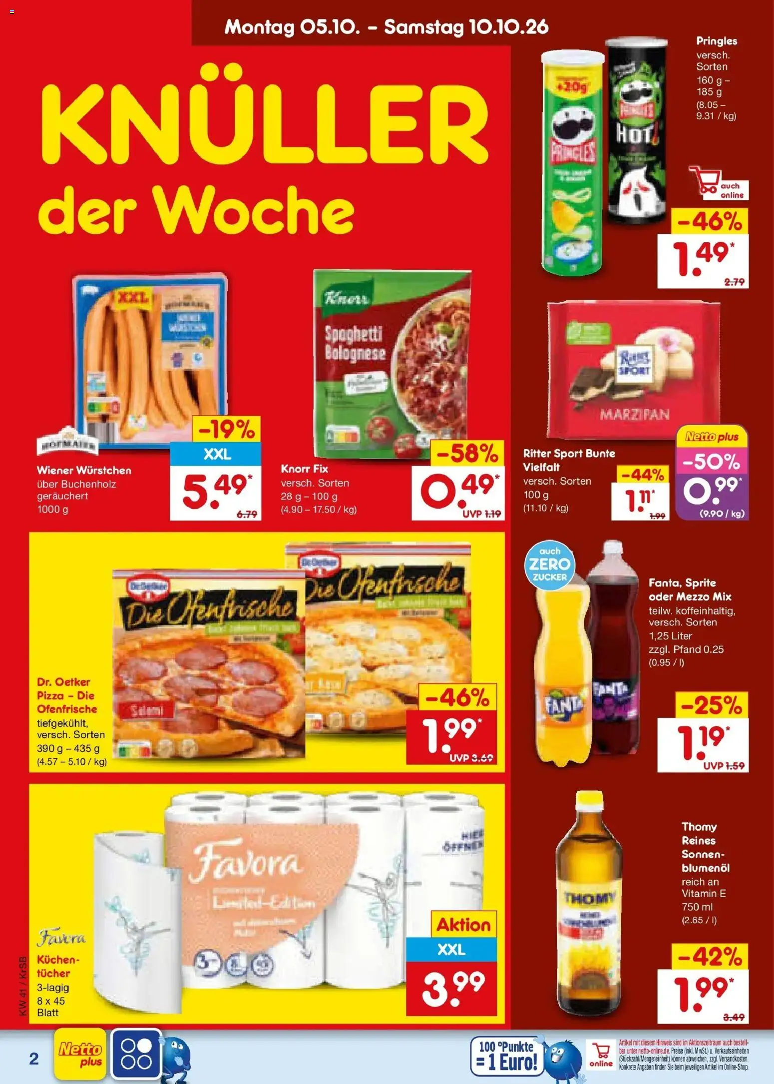 Netto Marken-Discount Prospekt Baesweiler (ab 05.10.2026) » Angebote | Seite: 2 | Produkte: Wiener wurstchen, Mezzo mix, Sprite, Knorr