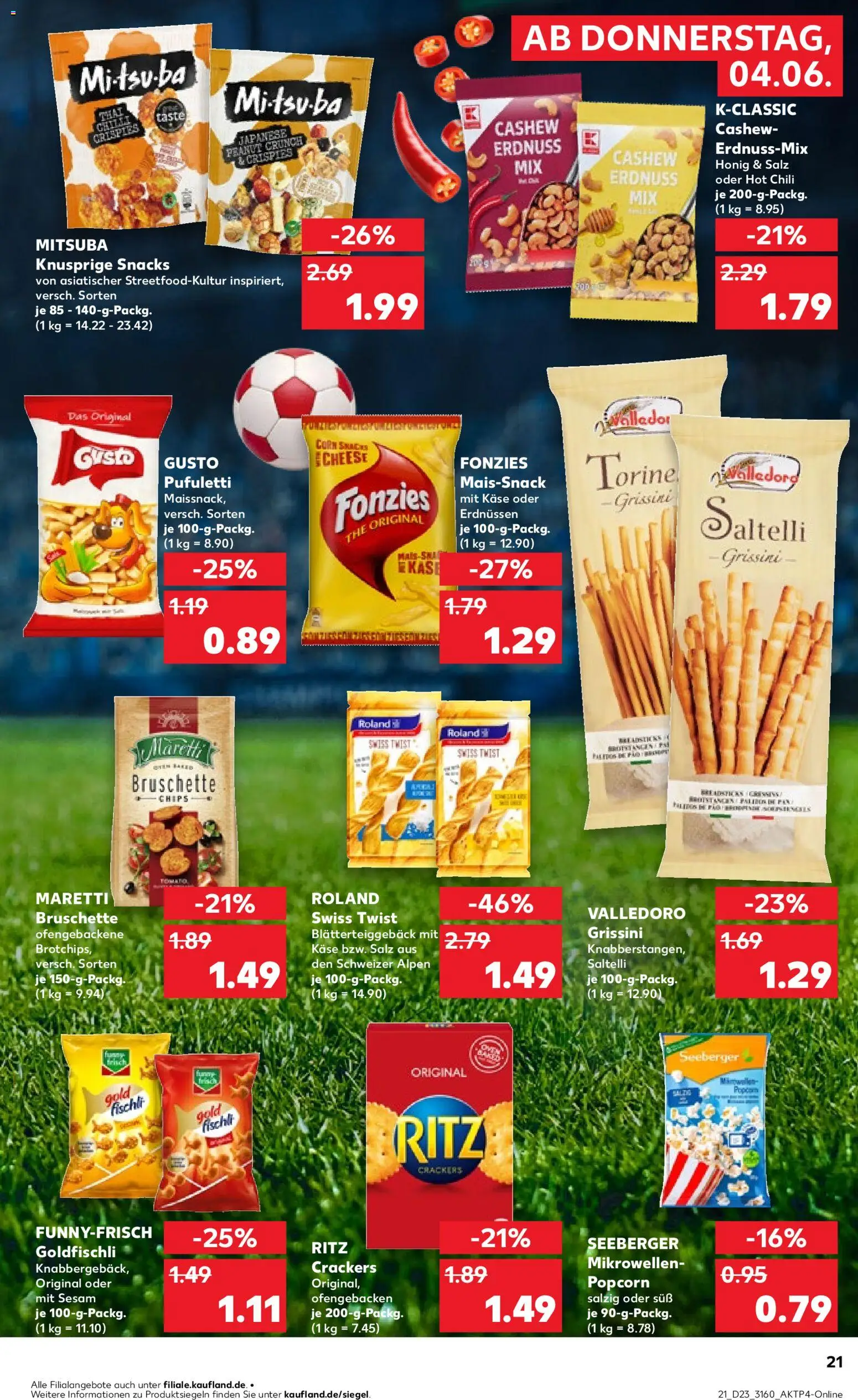 Kaufland Prospekt – gültig ab 04.06.2026 | Seite: 21 | Produkte: Käse, Salz, Chili, Chips