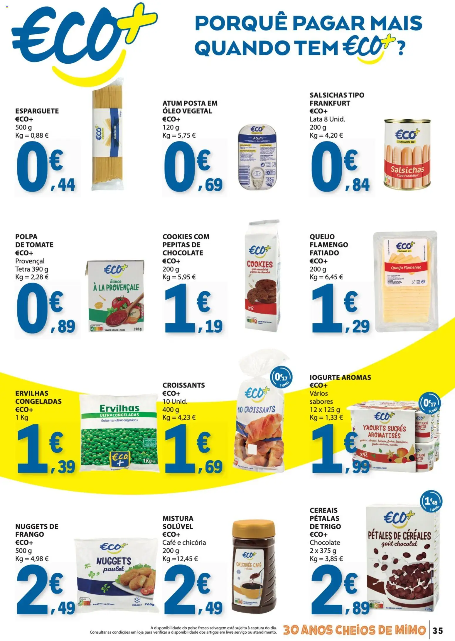 E.Leclerc folheto │ válido de 28.05.2026 | Página: 35 | Produtos: Esparguete, Frango, Iogurte, Peixe