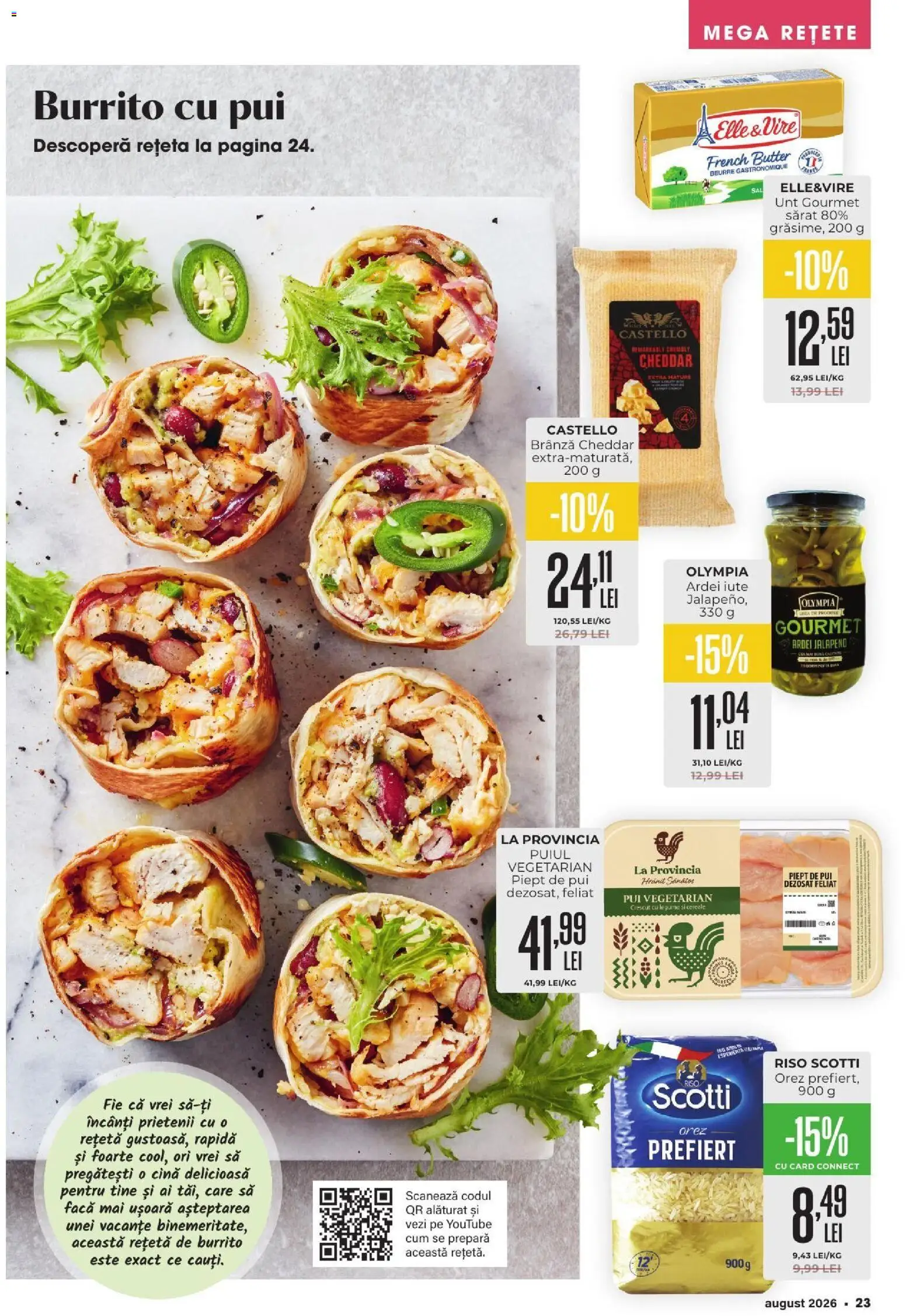 Noul catalog Mega Image – valabil de la 30.07.2026 | Pagină: 23 | Produse: Hacıyatmaz Kedi Oyuncağı, Ardei, Ardei iute, Unt