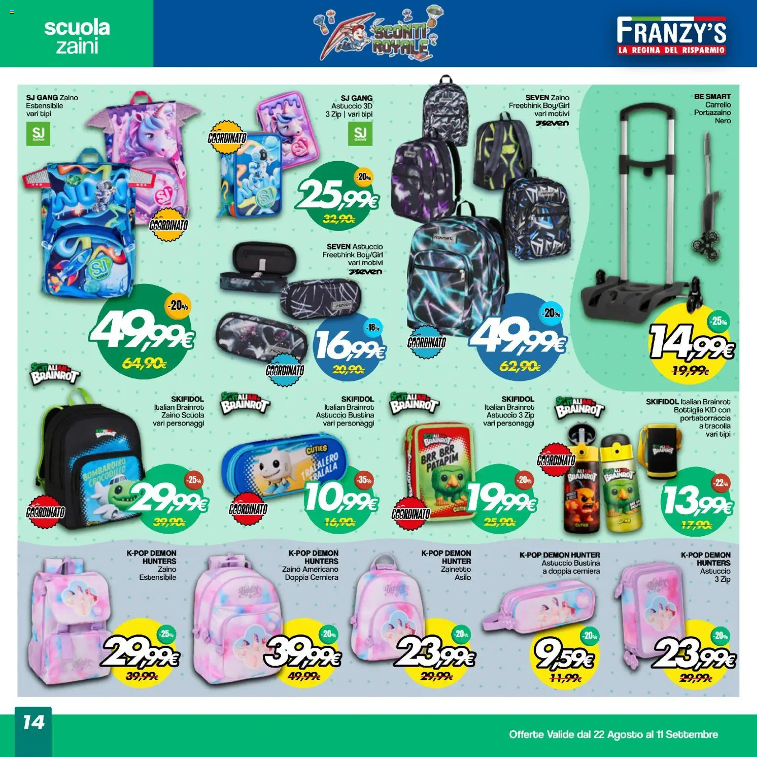 Volantino Franzy's del 22/08/2026 | Pagina: 14