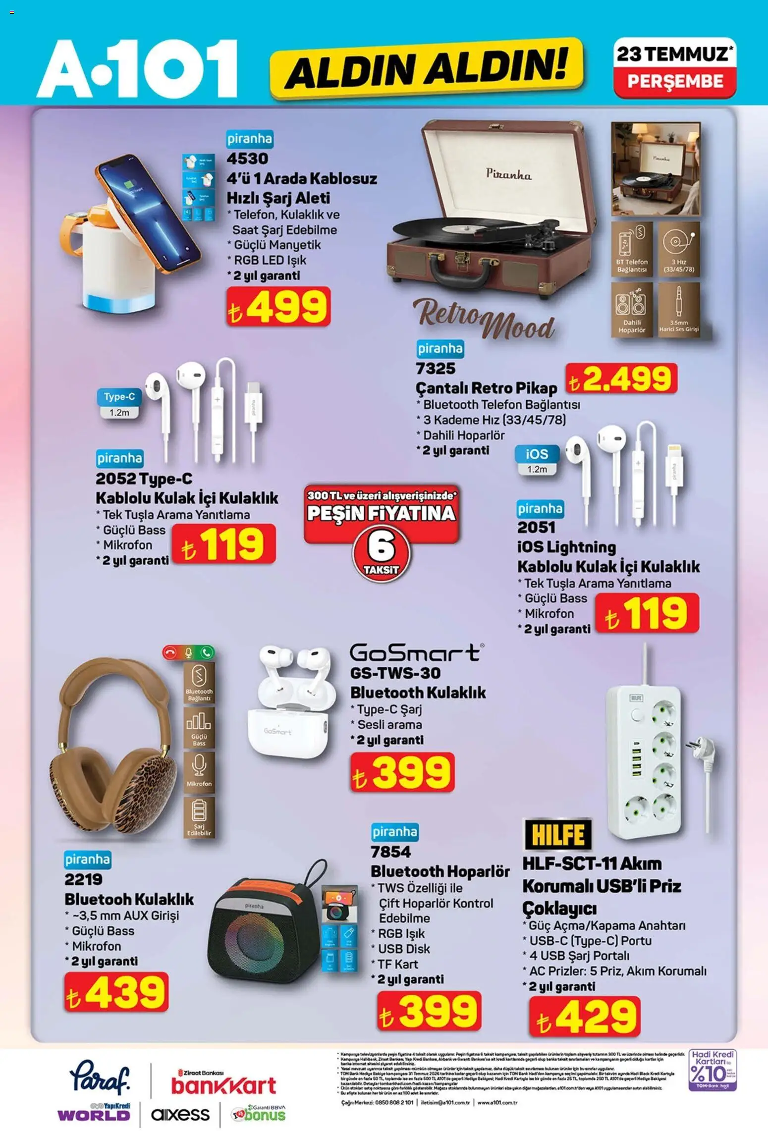 A101 - Katalog Aldın Aldın - 23 Temmuz 2026 tarihinden itibaren geçerlidir | Sayfa: 4 | Ürünler: Priz, Telefon, Saat, USB