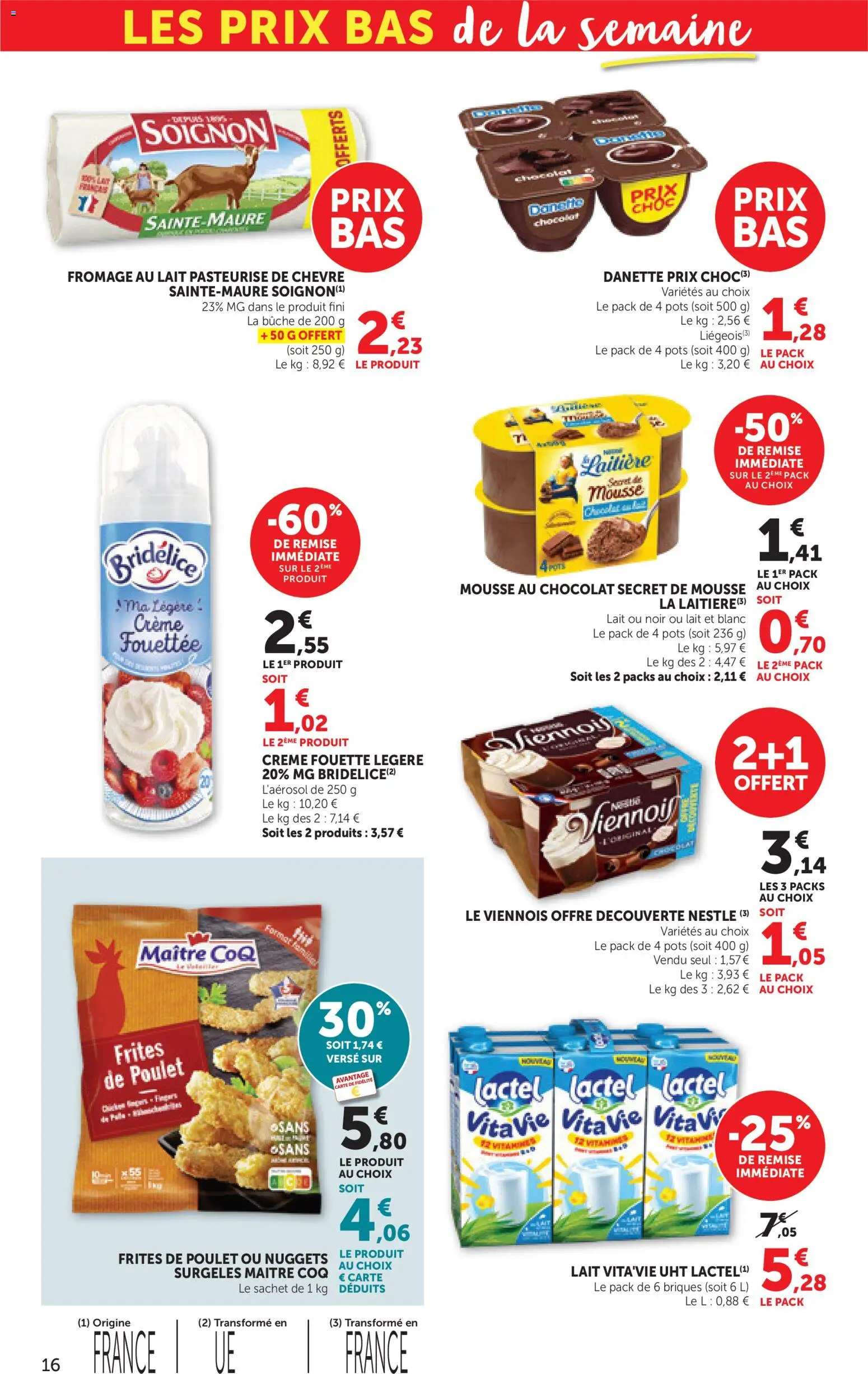 {H1} | Page: 16 | Produits: Mousse, Briques, Lait, Crème