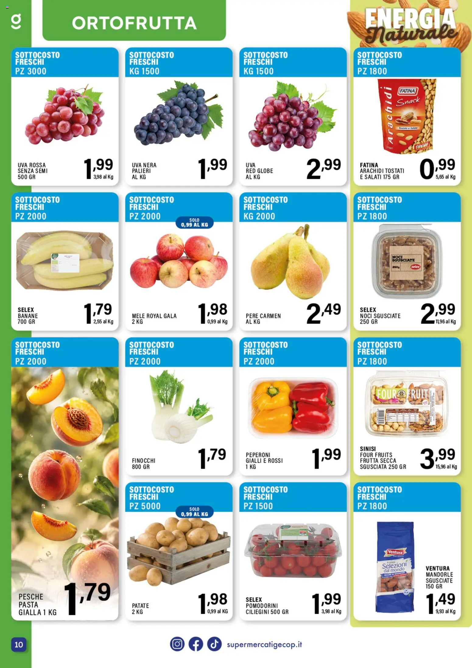 Volantino GECOP del 07/09/2026 | Pagina: 10 | Prodotti: Pomodorini, Frutta secca, Frutta, Mandorle