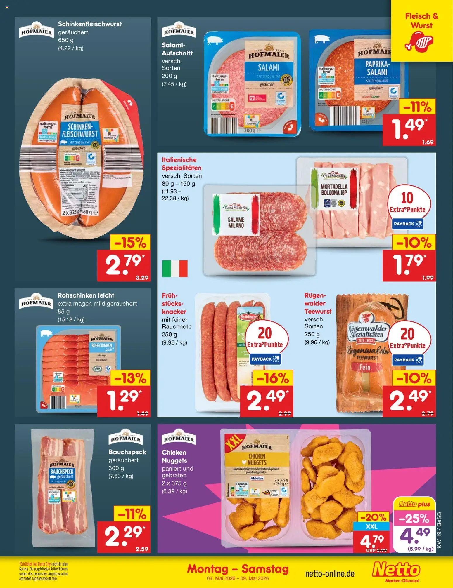 Netto Marken-Discount Super wochenende – gültig ab 07.05.2026 | Seite: 36 | Produkte: Paprika, Wurst, Schinken, Fleisch