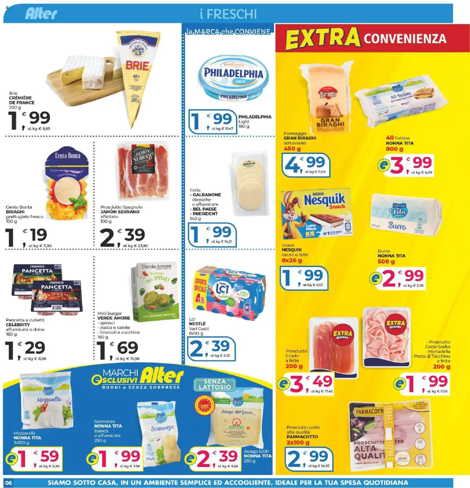 Volantino Alter Discount del 16/10/2026 | Pagina: 6 | Prodotti: Mozzarella, Carote, Formaggio, Prosciutto