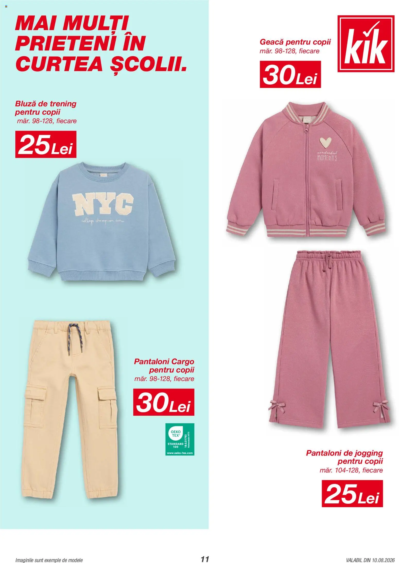 Noul catalog Kik – valabil de la 10.08.2026 | Pagină: 11 | Produse: Trening, Bluză, Geacă, Pantaloni