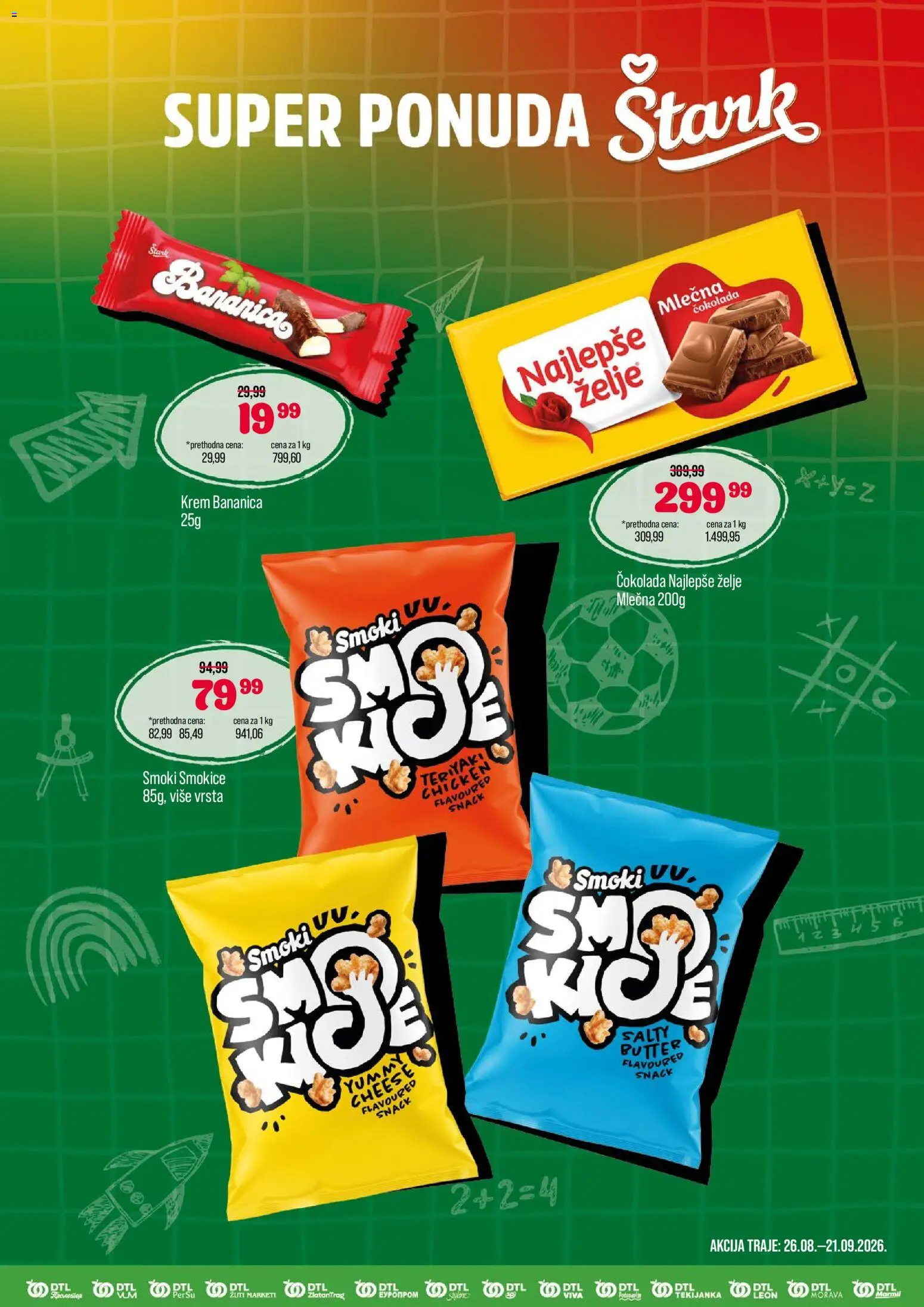 Podunavlje katalog - važi od 09.09.2026 | Strana: 3 | Proizvode: Smoki, Čokolada, Mlečna čokolada, Krem