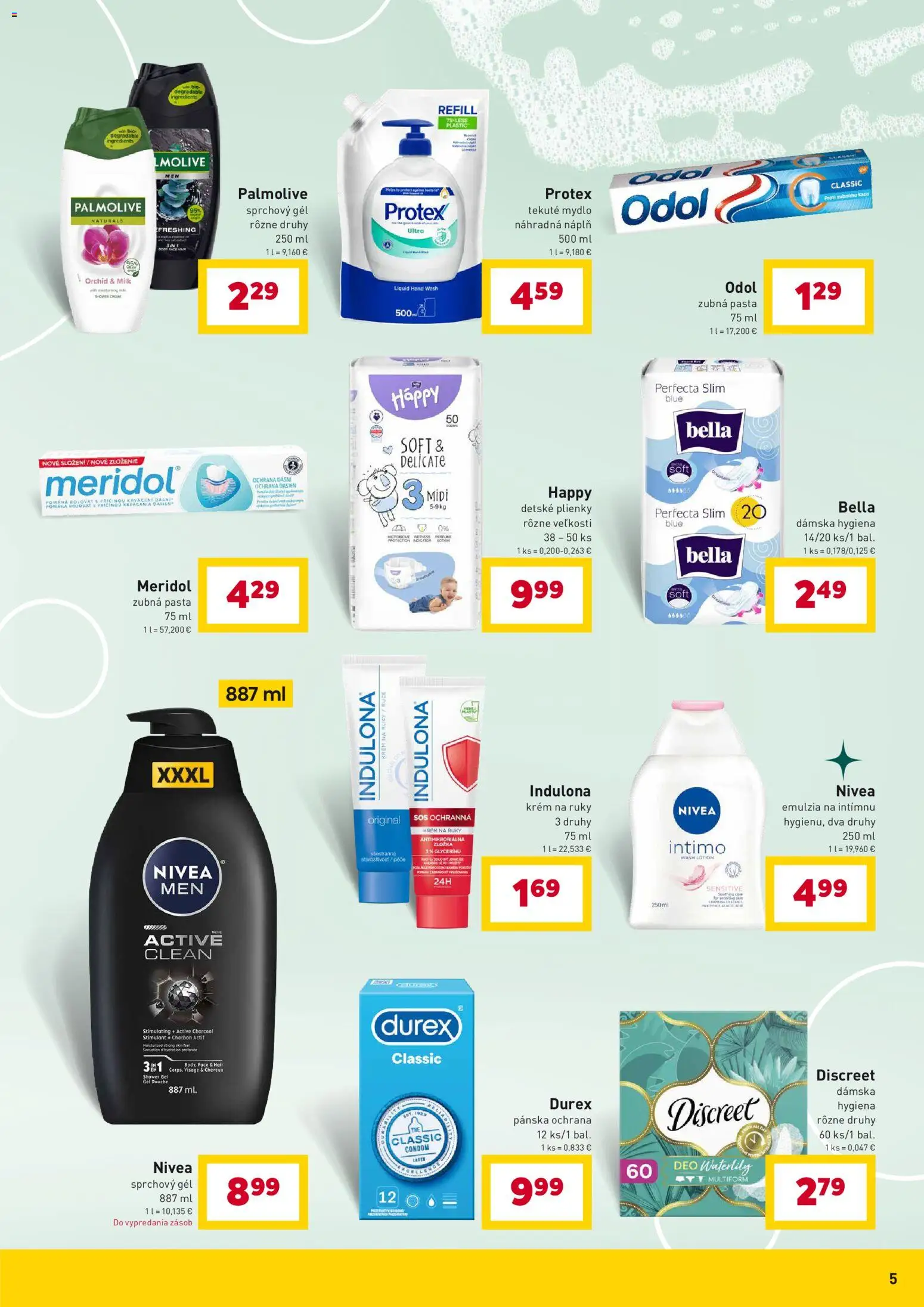 Nové Billa akcie – leták je platný od 07.04.2026 | Strana: 5 | Produkty: Nivea, Zubná pasta, Plienky, Indulona