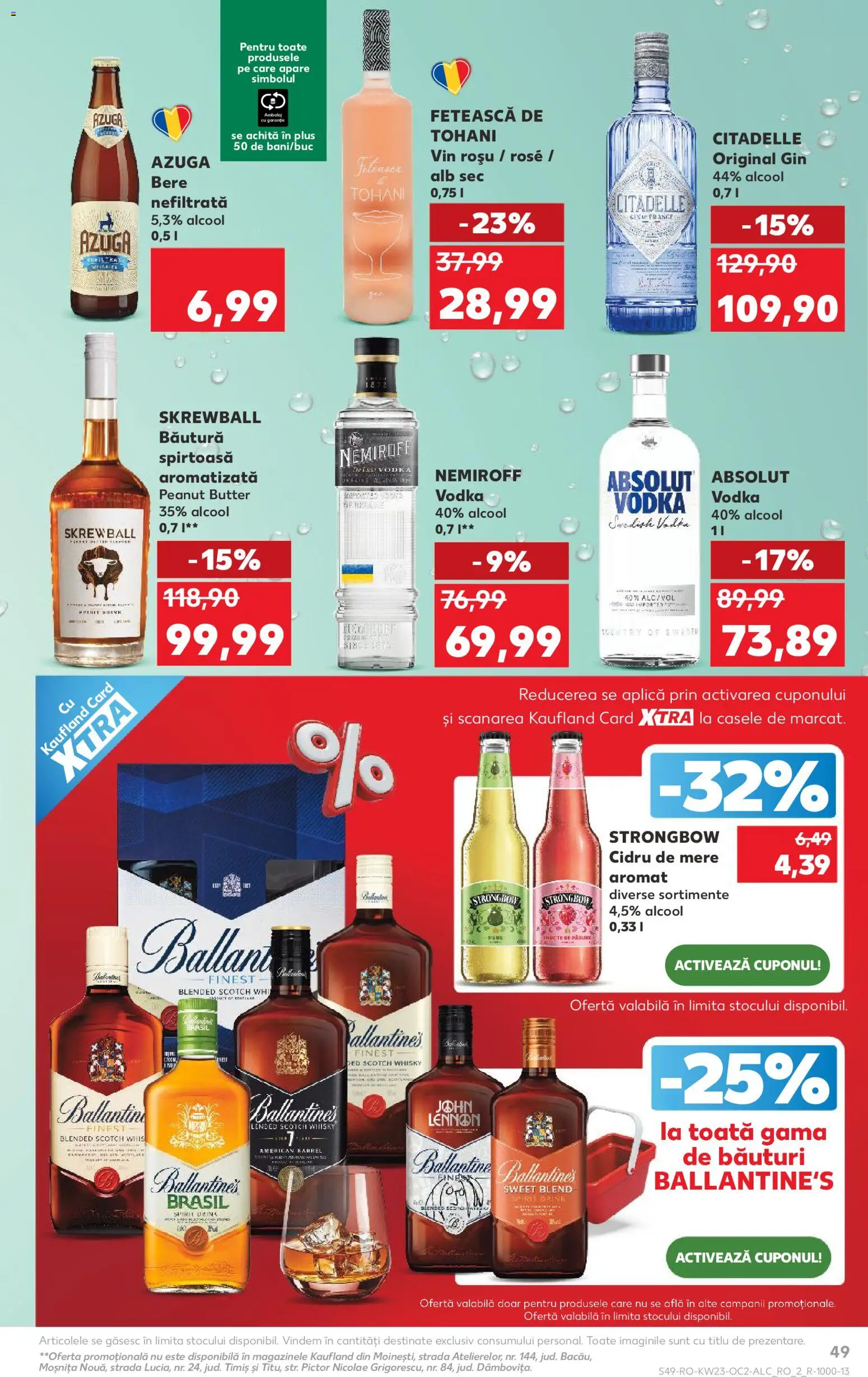 Noul catalog Kaufland – valabil de la 03.06.2026 | Pagină: 49 | Produse: Vin, Bere, Mere, Vodka
