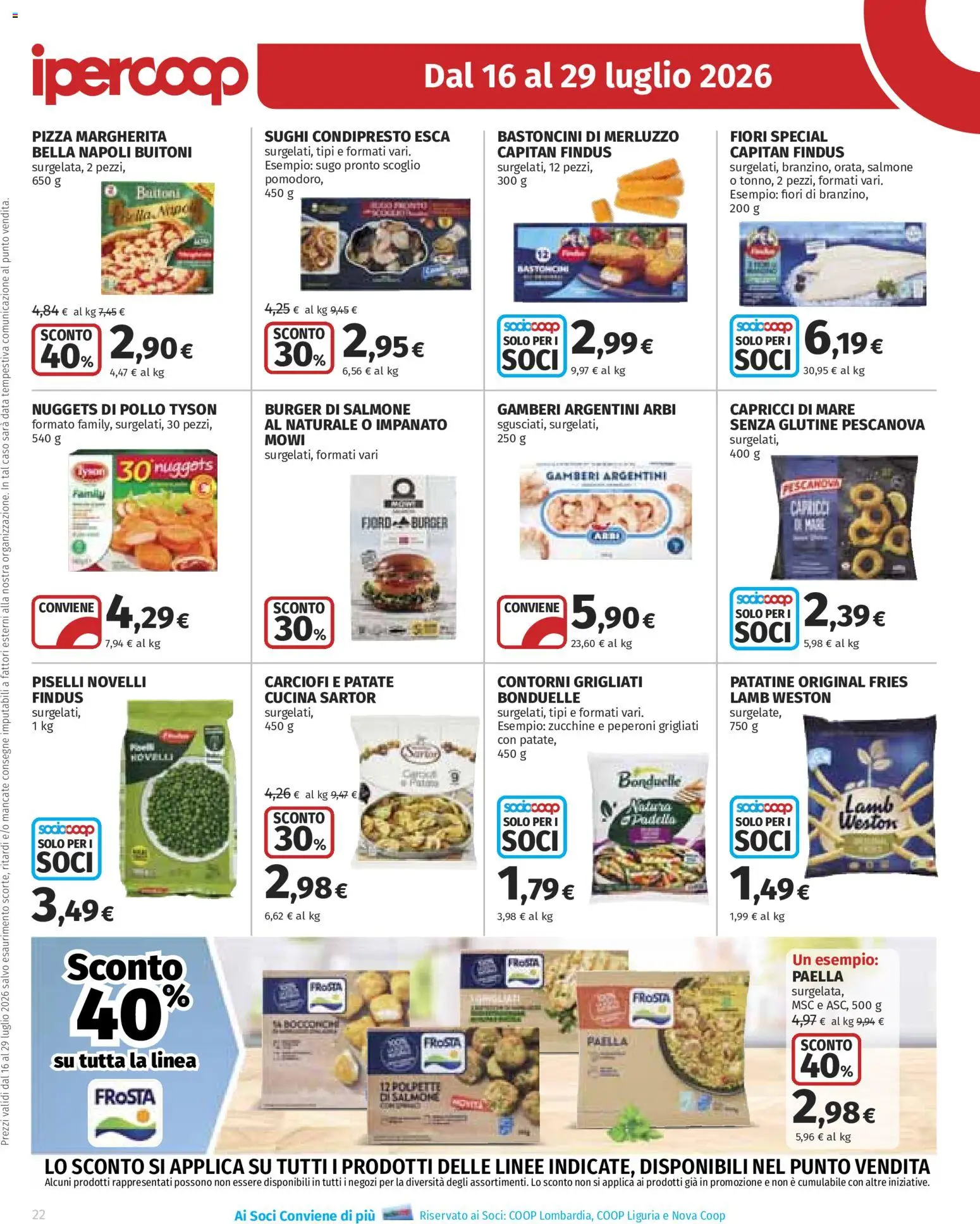 Volantino Ipercoop del 16/07/2026 | Pagina: 22 | Prodotti: Peperoni, Sugo, Polpette, Paella