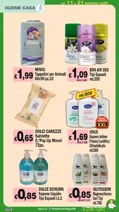 Anteprima del volantino Primo Prezzo volantino valido a partire dal 11.06.2026 | Pagina: 25 | Prodotti: Sapone, Intimo, Olio, Aloe vera