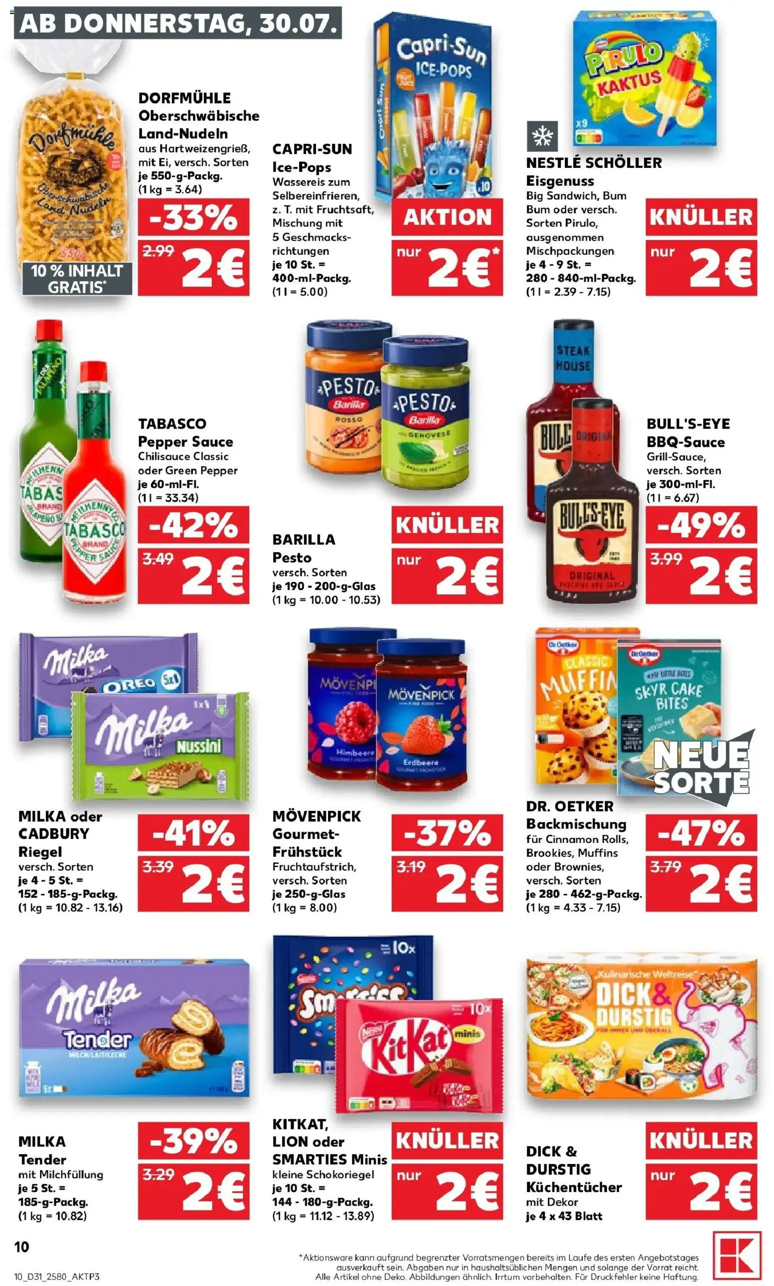Kaufland Prospekt München – gültig ab 27.07.2026 | Seite: 19 | Produkte: Barilla, Milka, Skyr, Steak