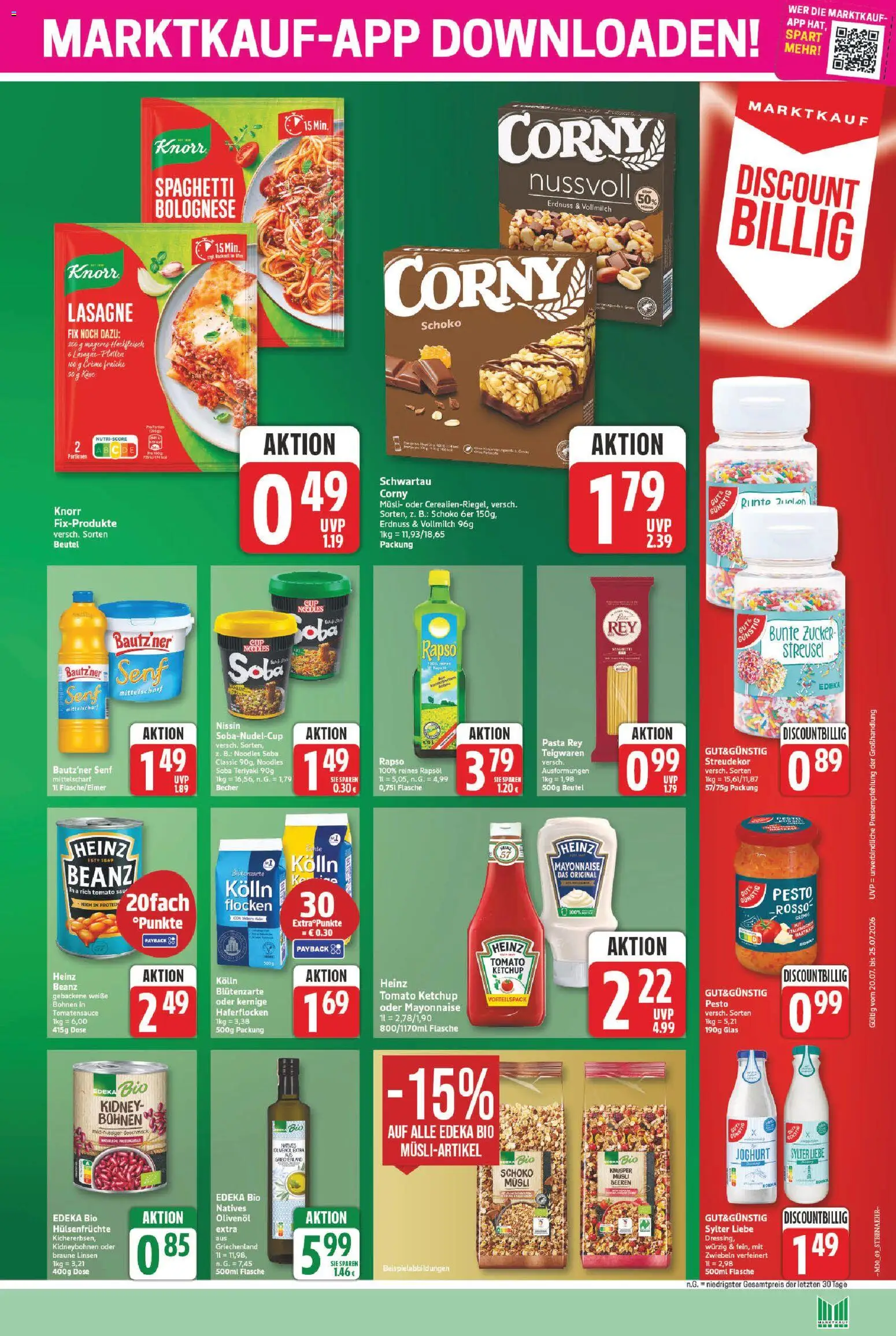 Marktkauf Prospekt – gültig ab 20.07.2026 | Seite: 9 | Produkte: Käse, Spaghetti, Lasagne, Zwiebeln
