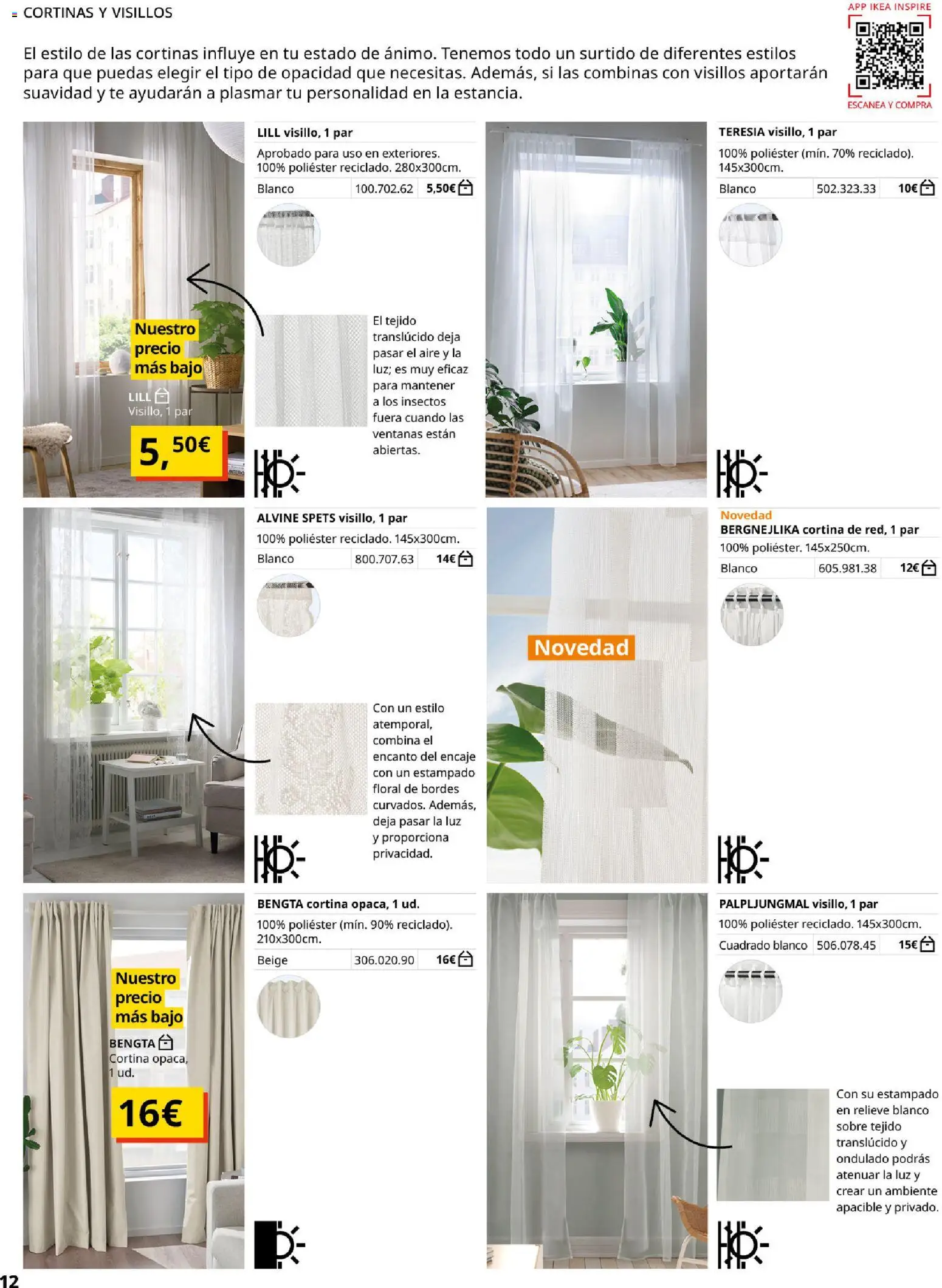 Catálogo IKEA Cortinas │ válido desde el 01/02/2026 | Página: 12 | Productos: Cortina, Té