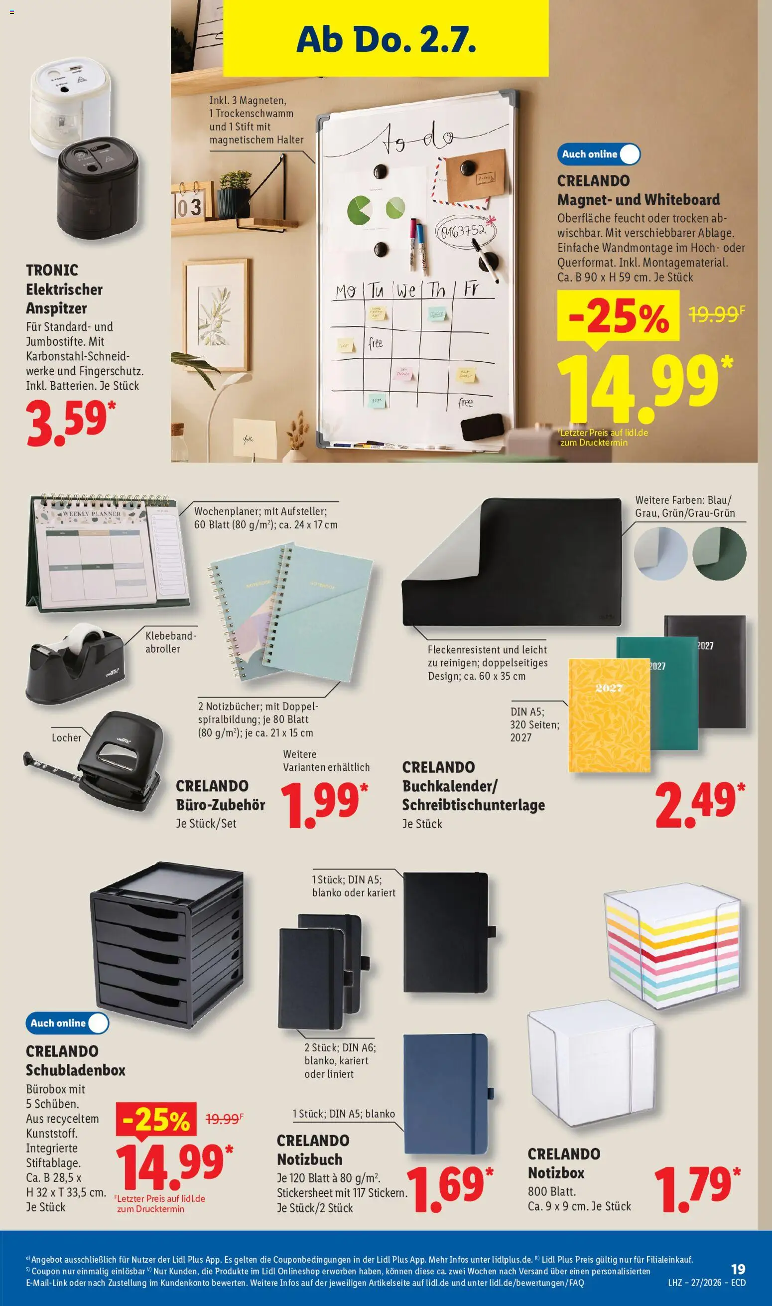 Lidl Prospekt – gültig ab 29.06.2026 | Seite: 15 | Produkte: Anspitzer, Notizbuch