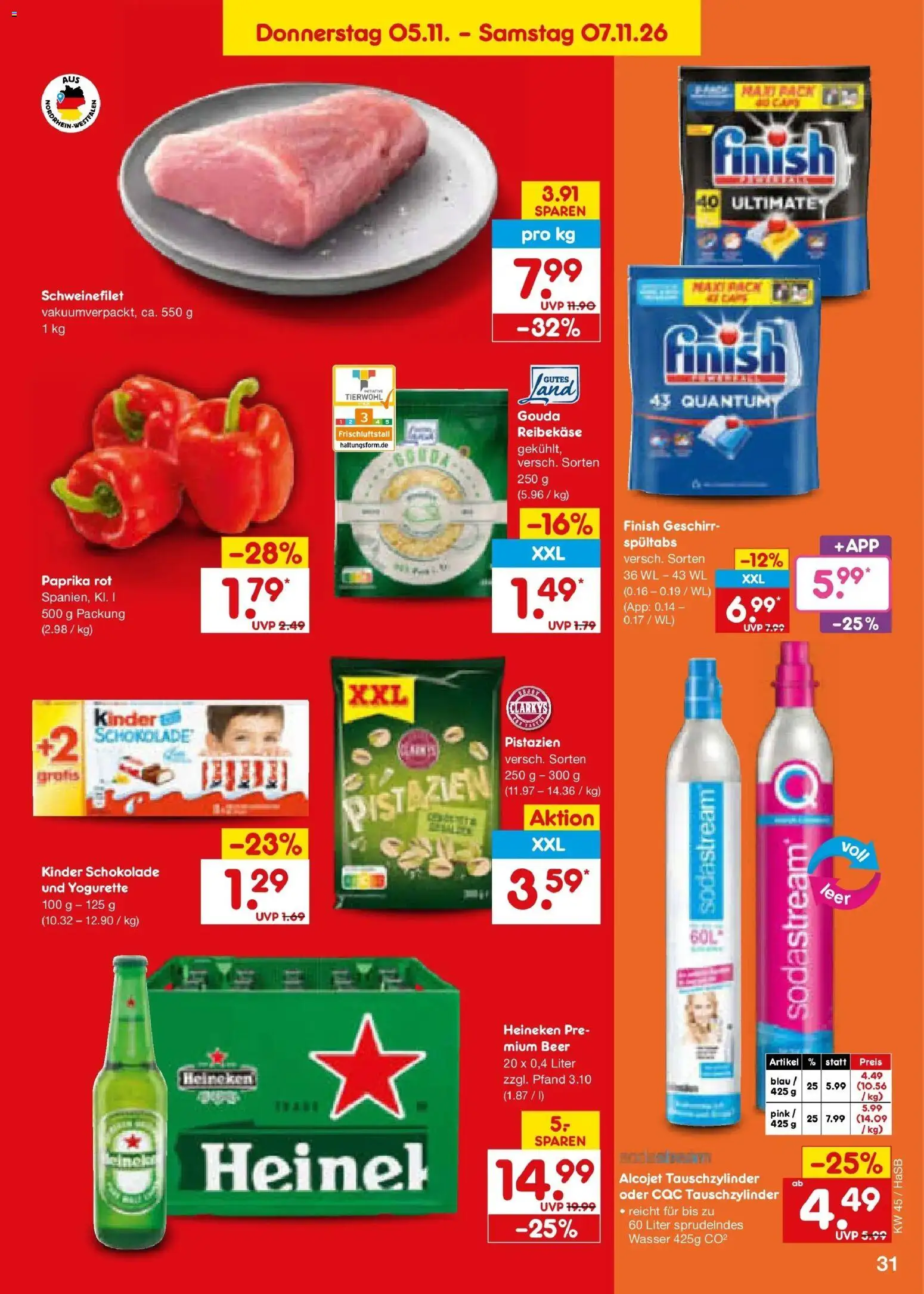 Netto Marken-Discount Prospekt Unna – gültig ab 02.11.2026 | Seite: 47 | Produkte: Yogurette, Finish, Pistazien, Schweinefilet