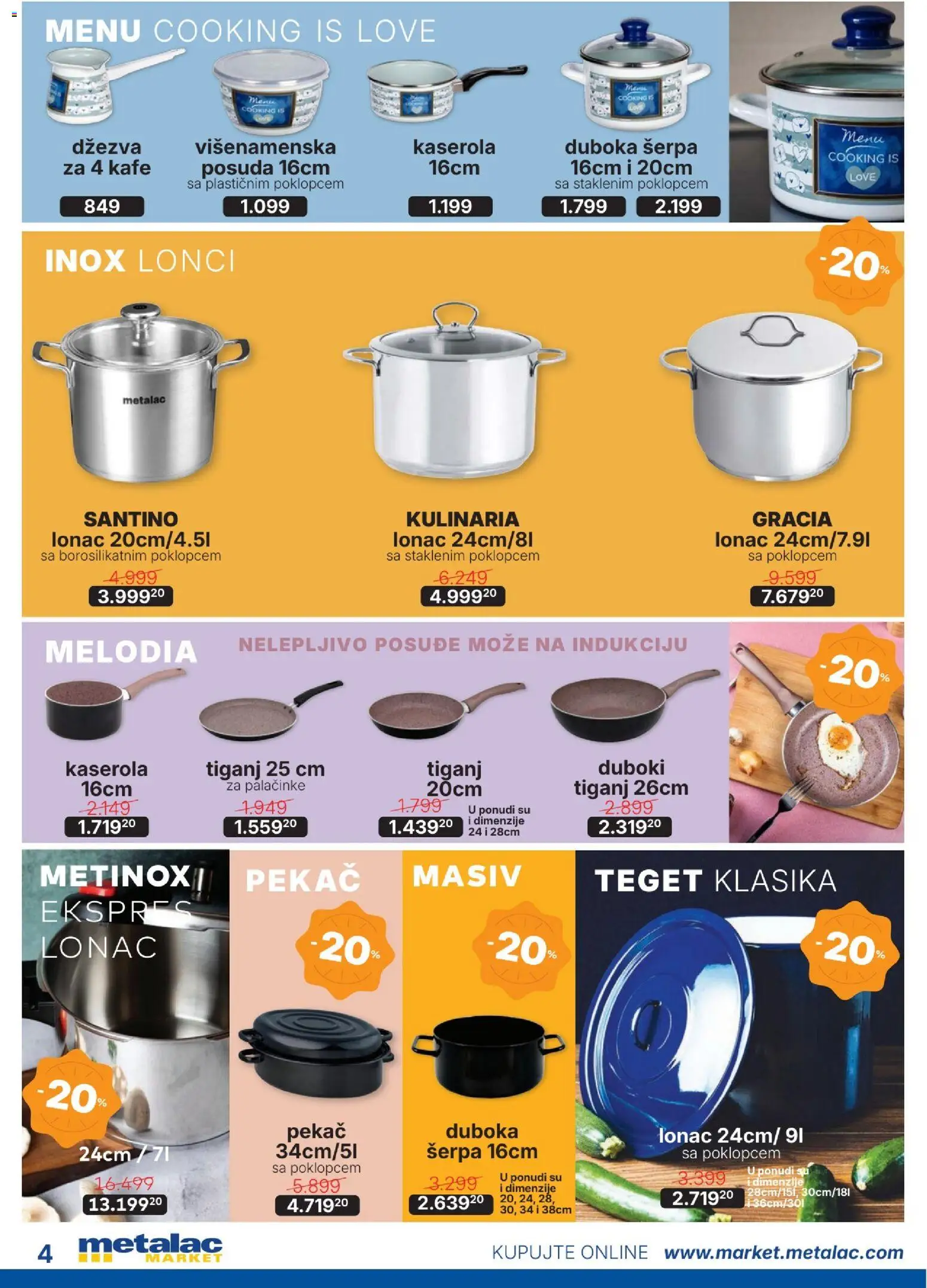 Metalac Market katalog - važi od 01.09.2026 | Strana: 4 | Proizvode: Džezva, Posuđe, Tiganj, Pekač