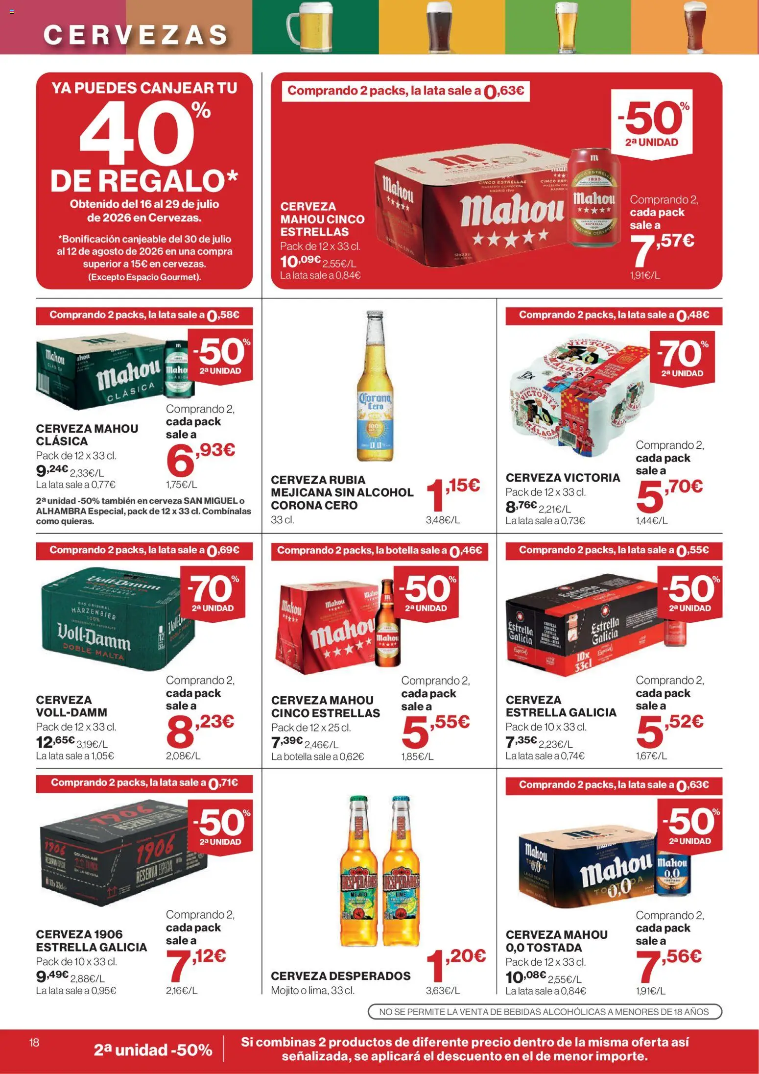 Supercor Canarias │ válido desde el 30/07/2026 | Página: 18 | Productos: Cerveza, Nevera, Παρμεζάνα