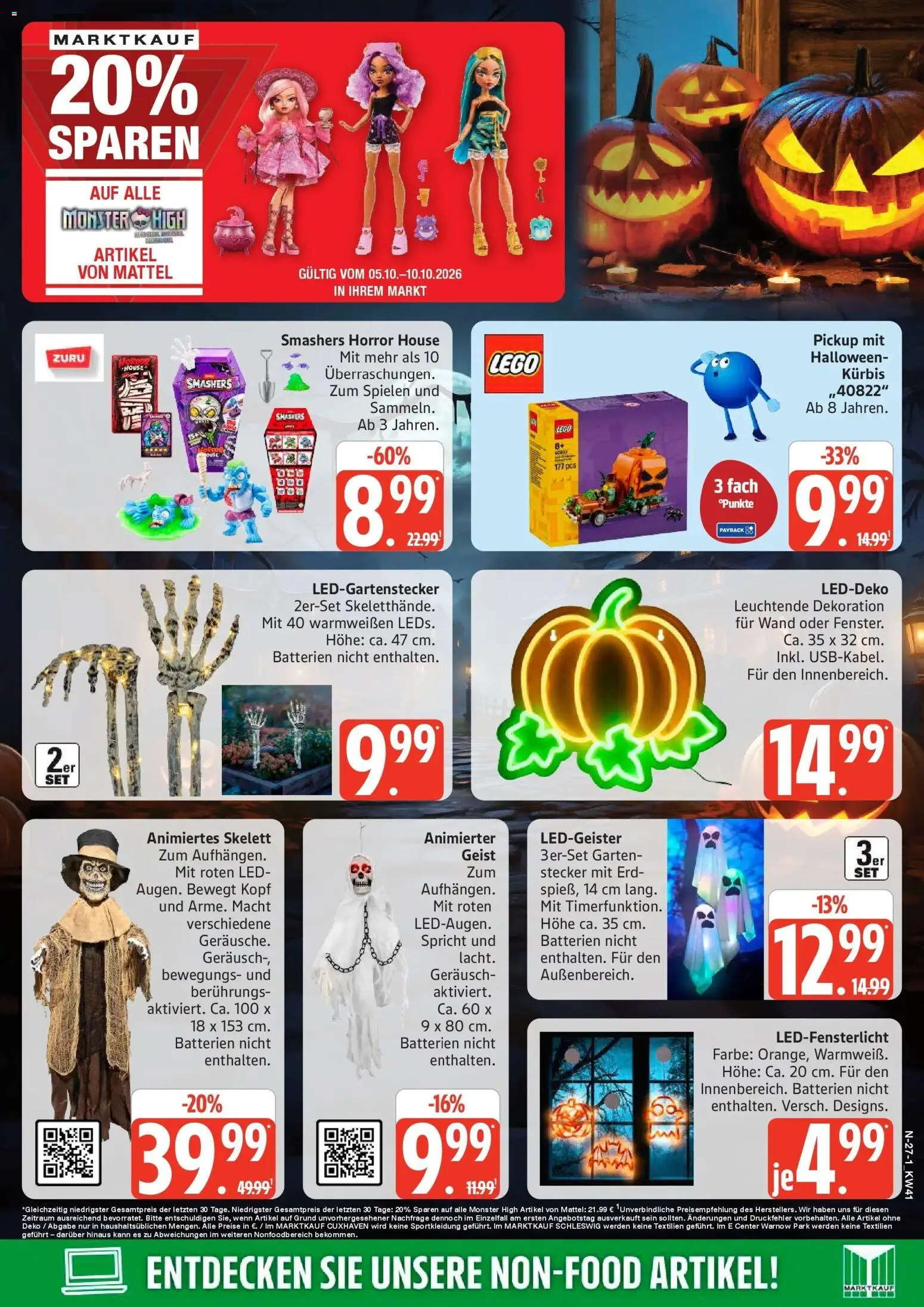 Marktkauf Prospekt Buxtehude (ab 05.10.2026) » Angebote online | Seite: 27 | Produkte: Batterien, Monster, Kürbis