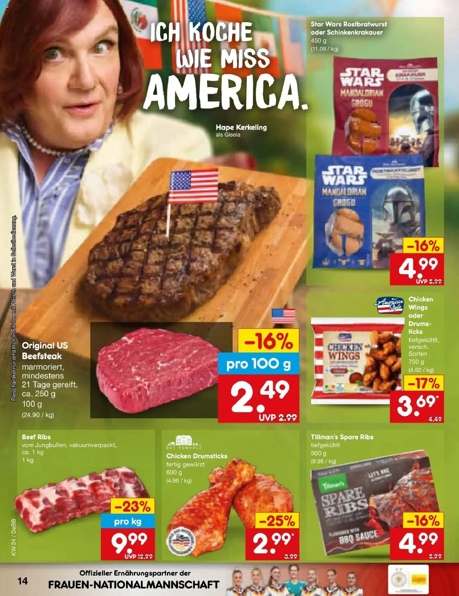 Netto Marken-Discount Prospekt Thierhaupten – gültig ab 08.06.2026 | Seite: 22 | Produkte: Spare ribs, Wurst, Fleisch