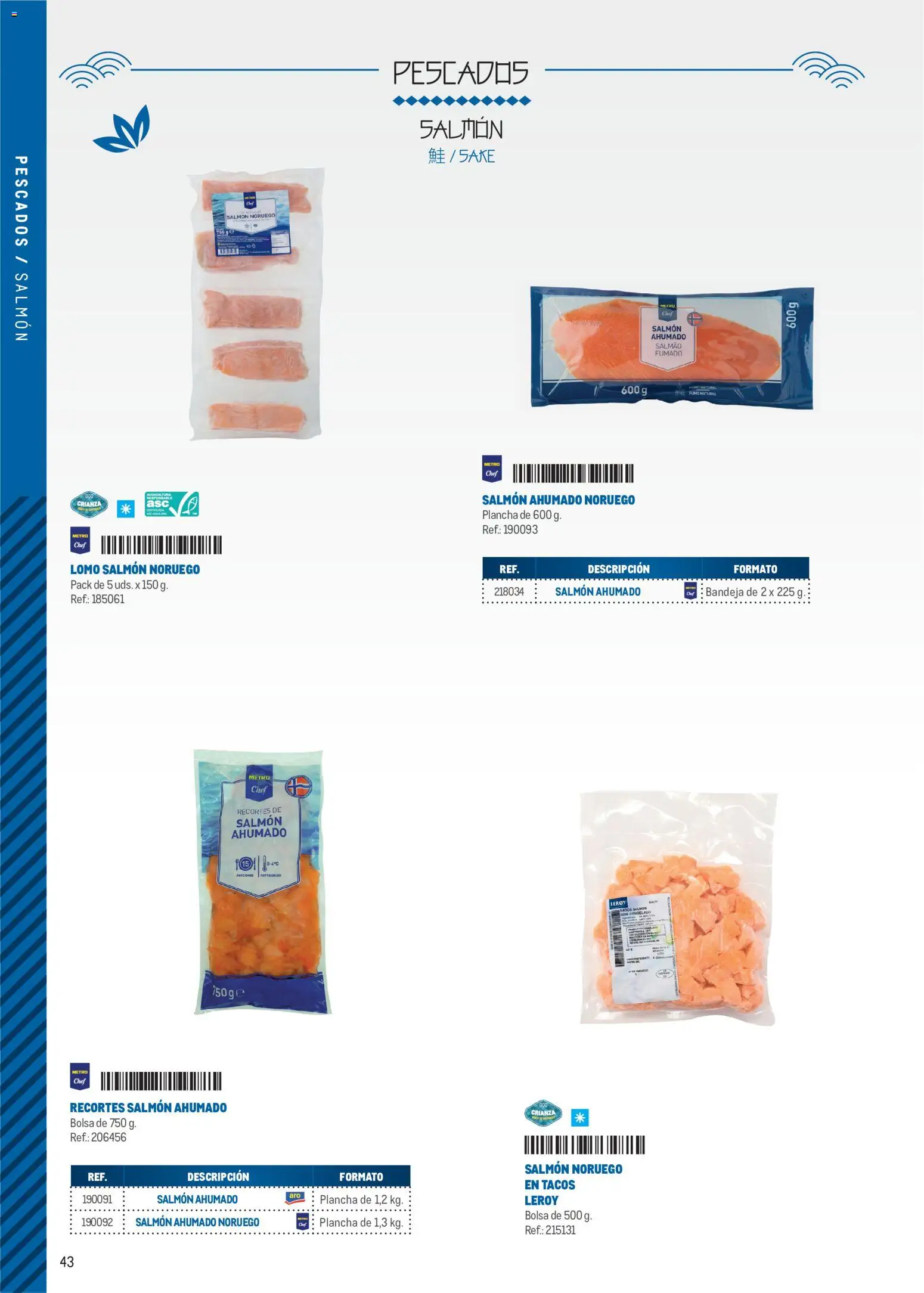 Makro Cocina Fusión Asiática Norte │ válido desde el 11.05.2026 | Página: 43 | Productos: Tacos, Salmón ahumado, Plancha, Bandeja