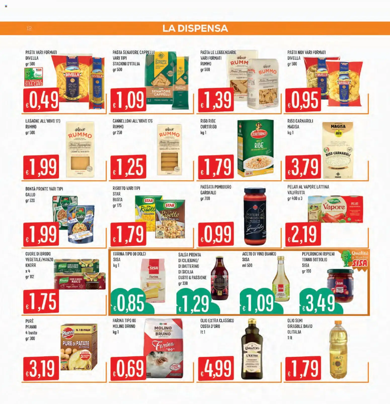Volantino SISA del 01/10/2026 | Pagina: 12 | Prodotti: Riso, Pomodoro, Aceto, Dolci