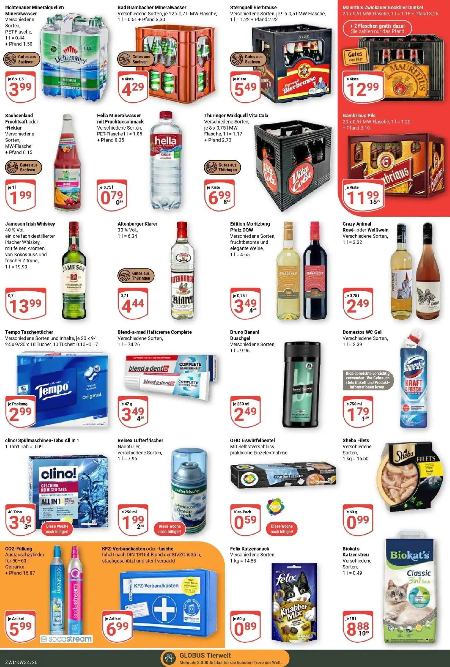 Globus Prospekt Zwickau (ab 17.08.2026) » Angebote online | Seite: 7 | Produkte: Pils, Vita cola, Fruchtsaft, Whiskey