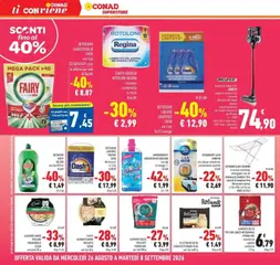 Anteprima del volantino Conad volantino Superstore Brescia valido a partire dal 26/08/2026 | Pagina: 26 | Prodotti: Deodorante, Scopa, Stendino, Batteria