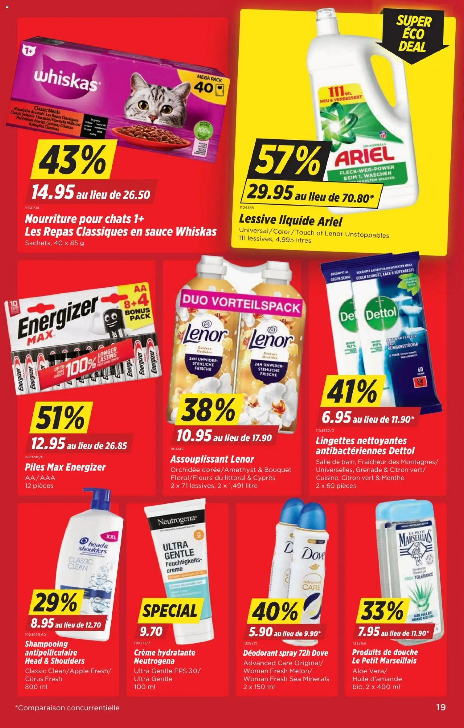 Denner aktionen FR – gültig ab 23.07.2026 | Seite: 19 | Produkte: Shampoo, Deodorant, Shower Gel, Wasser