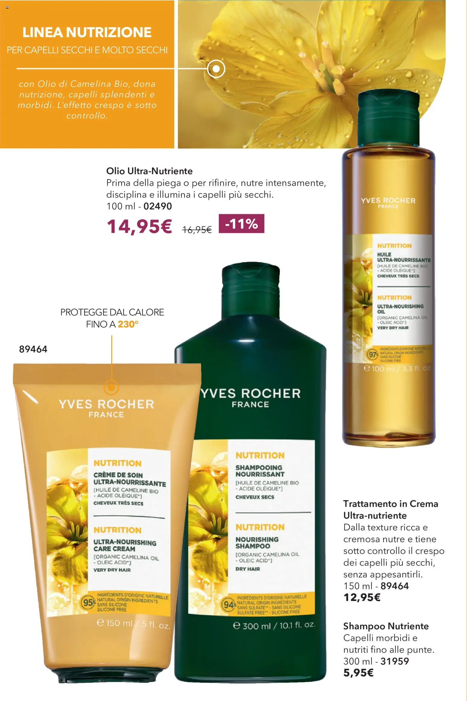 Volantino Yves Rocher del 20/10/2026 | Pagina: 42 | Prodotti: Shampoo, Crema, Olio, Silicone