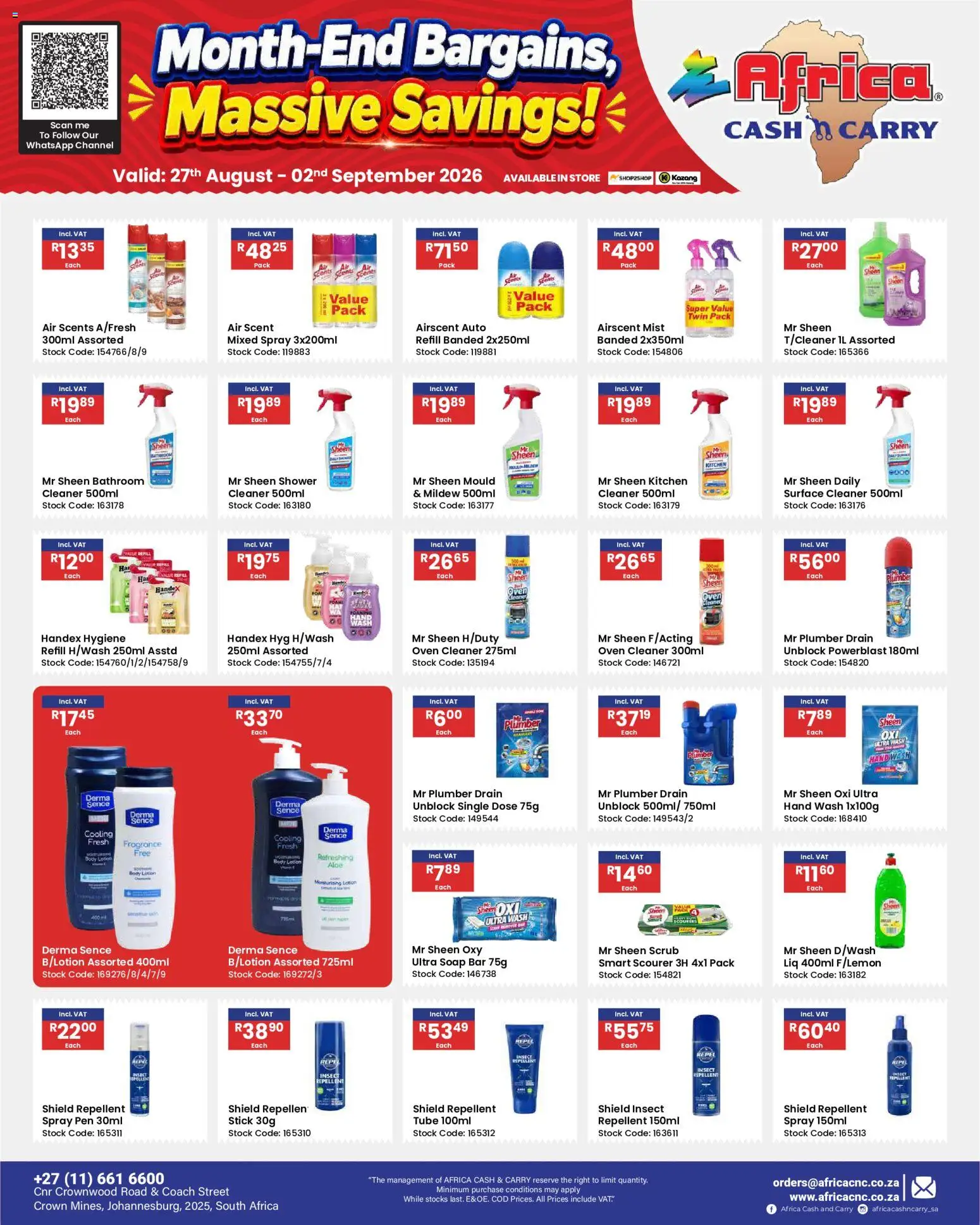 New Africa Cash & Carry catalogue – valid from 27/08/2026 | Page: 77 | Products: Oven, Shower, Surface cleaner, Scrub