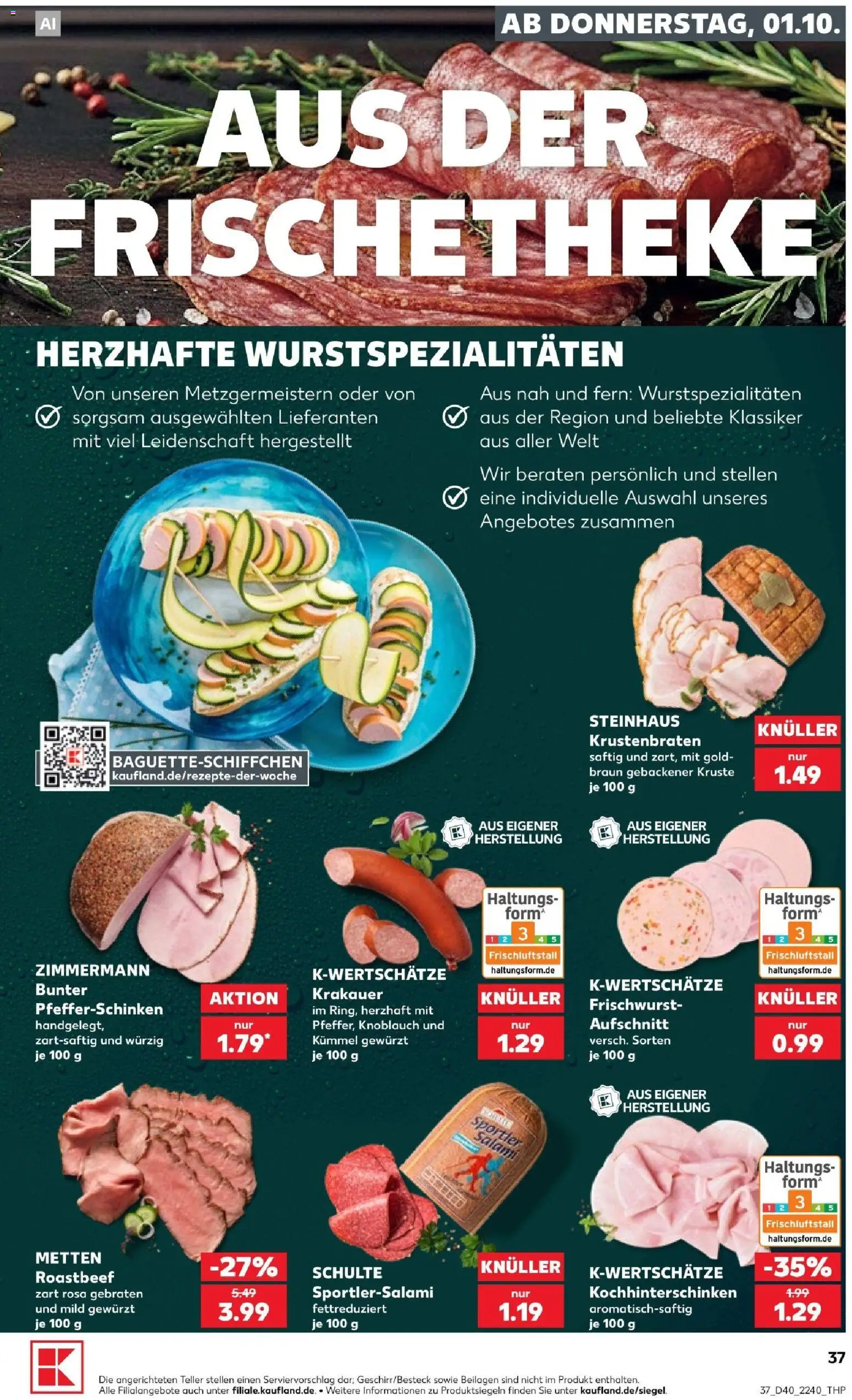 Kaufland Prospekt Stuttgart – gültig ab 01.10.2026 | Seite: 41 | Produkte: Beilagen, Roastbeef, Knoblauch, Salami
