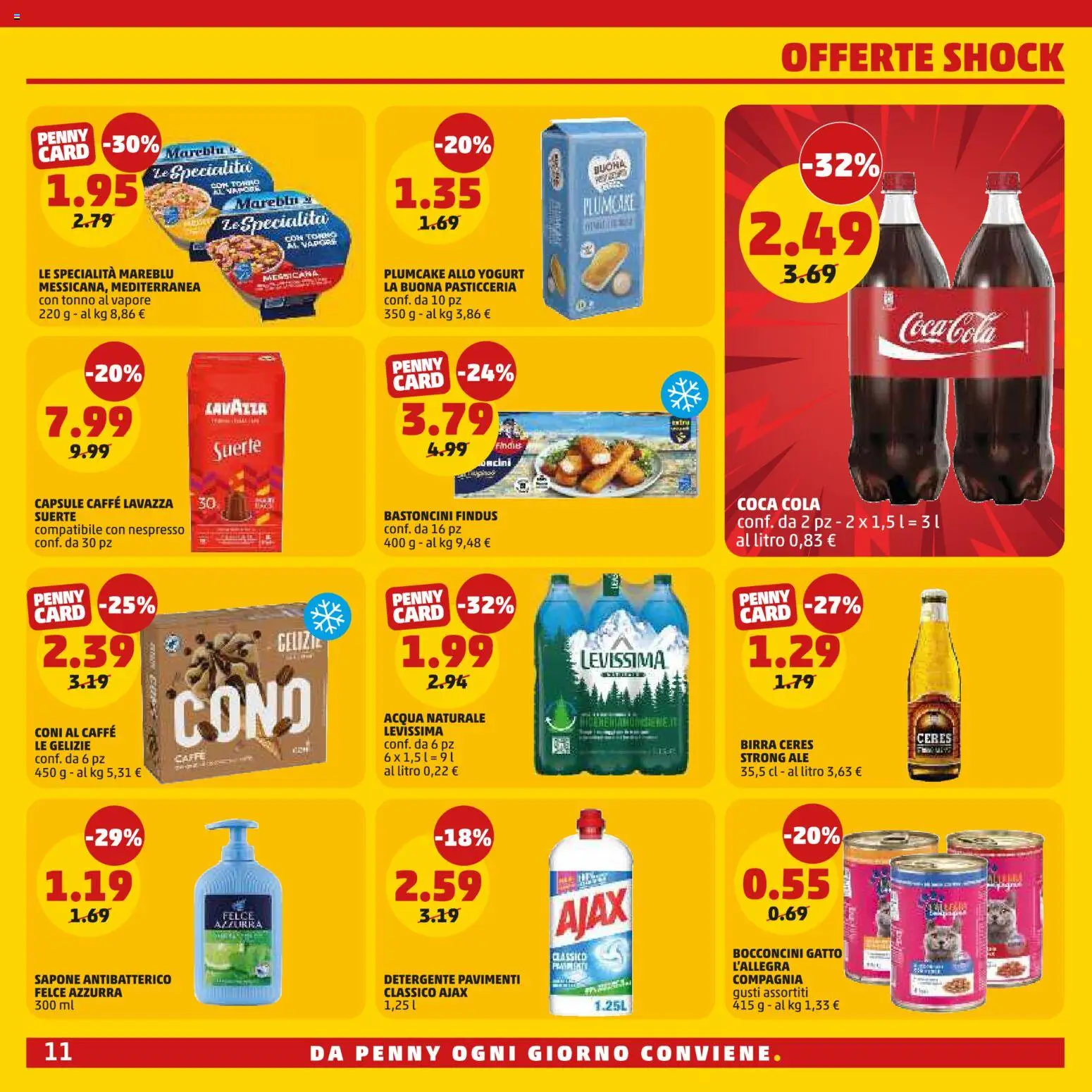 Volantino PENNY del 30/07/2026 | Pagina: 11 | Prodotti: Acqua, Ceres, Plumcake, Lavazza