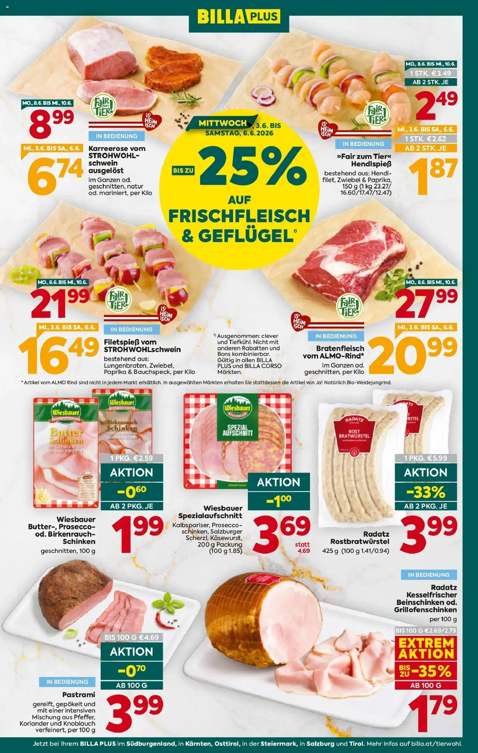 Billa Plus Flugblatt - Salzburg gültig ab 03.06.2026 | Seite: 7 | Produkte: Knoblauch, Butter, Schinken