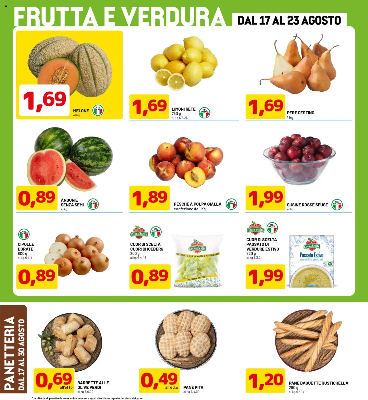 Volantino D Più del 17/08/2026 | Pagina: 2 | Prodotti: Pane, Verdure, Olive, Melone