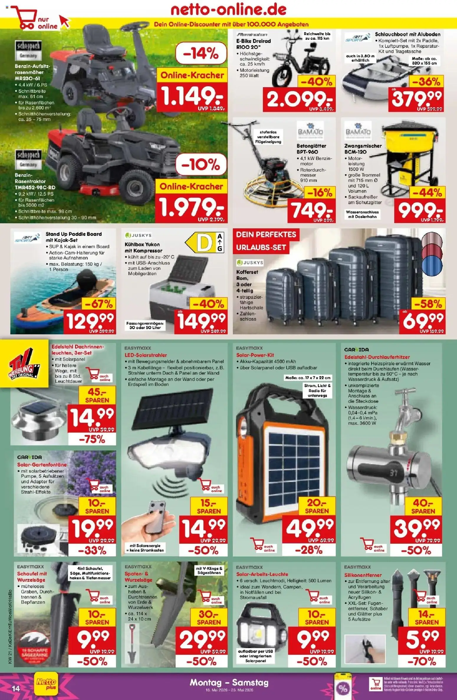 Netto Marken-Discount Prospekt Oberhaid	 – gültig ab 17.05.2026 | Seite: 14 | Produkte: USB, Rasenmäher, Steckdose, Wasser