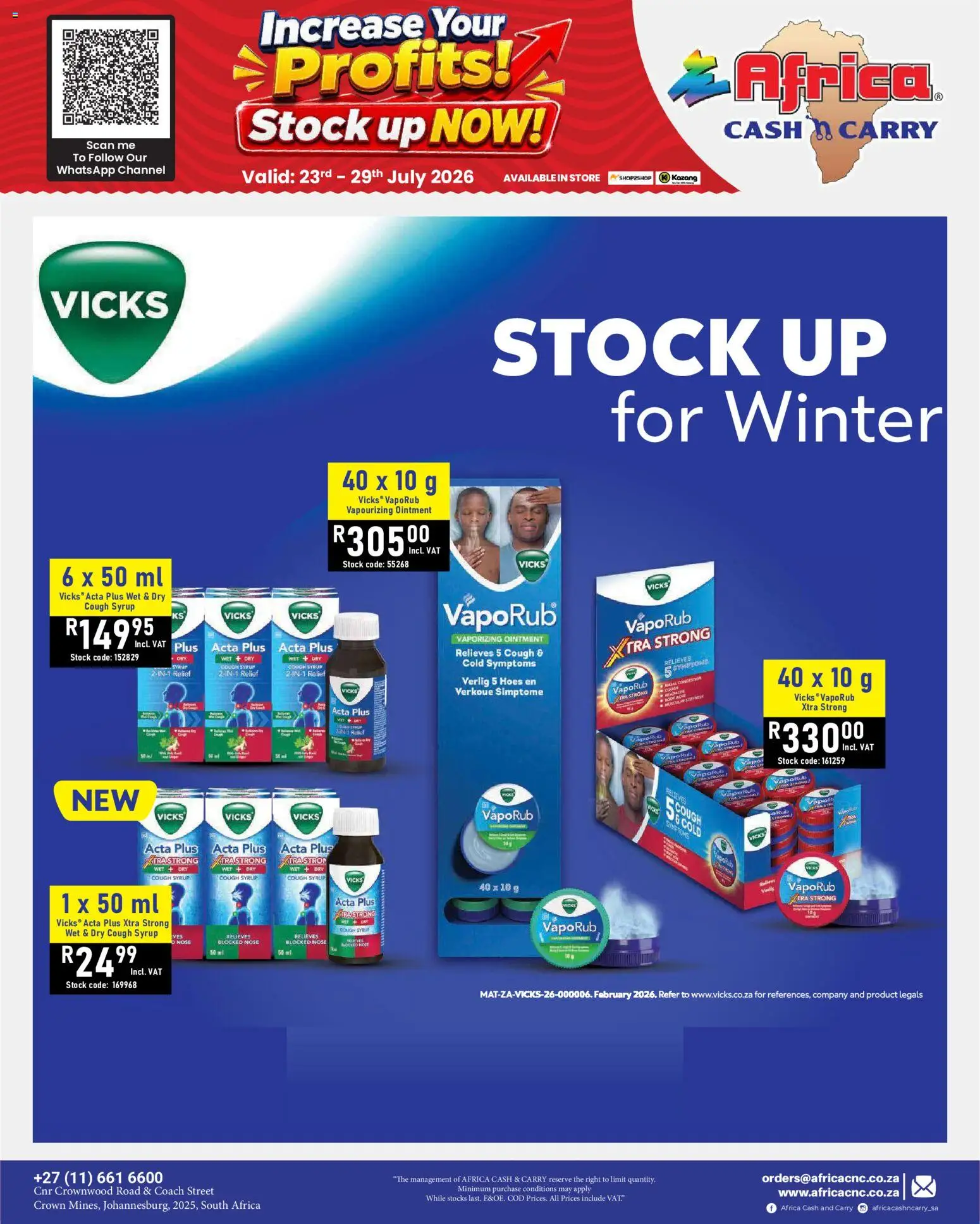 New Africa Cash & Carry catalogue – valid from 23/07/2026 | Page: 70 | Products: Cough syrup, Stock, Syrup