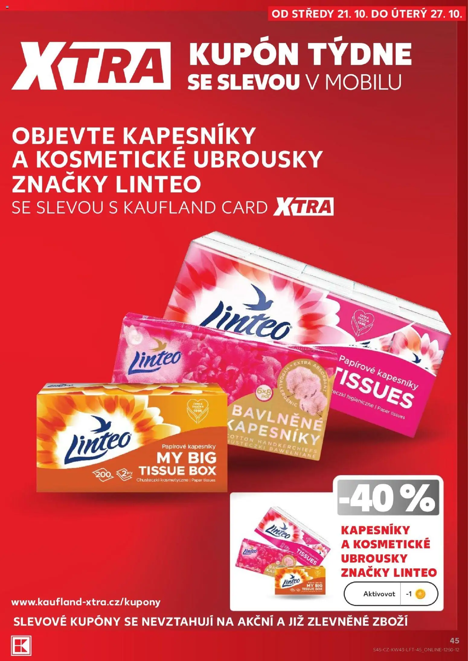 Kaufland leták - Liberec od 21.10.2026 | Strana: 45 | Produkty: Box, Papírové kapesníky, Ubrousky, Kapesníky