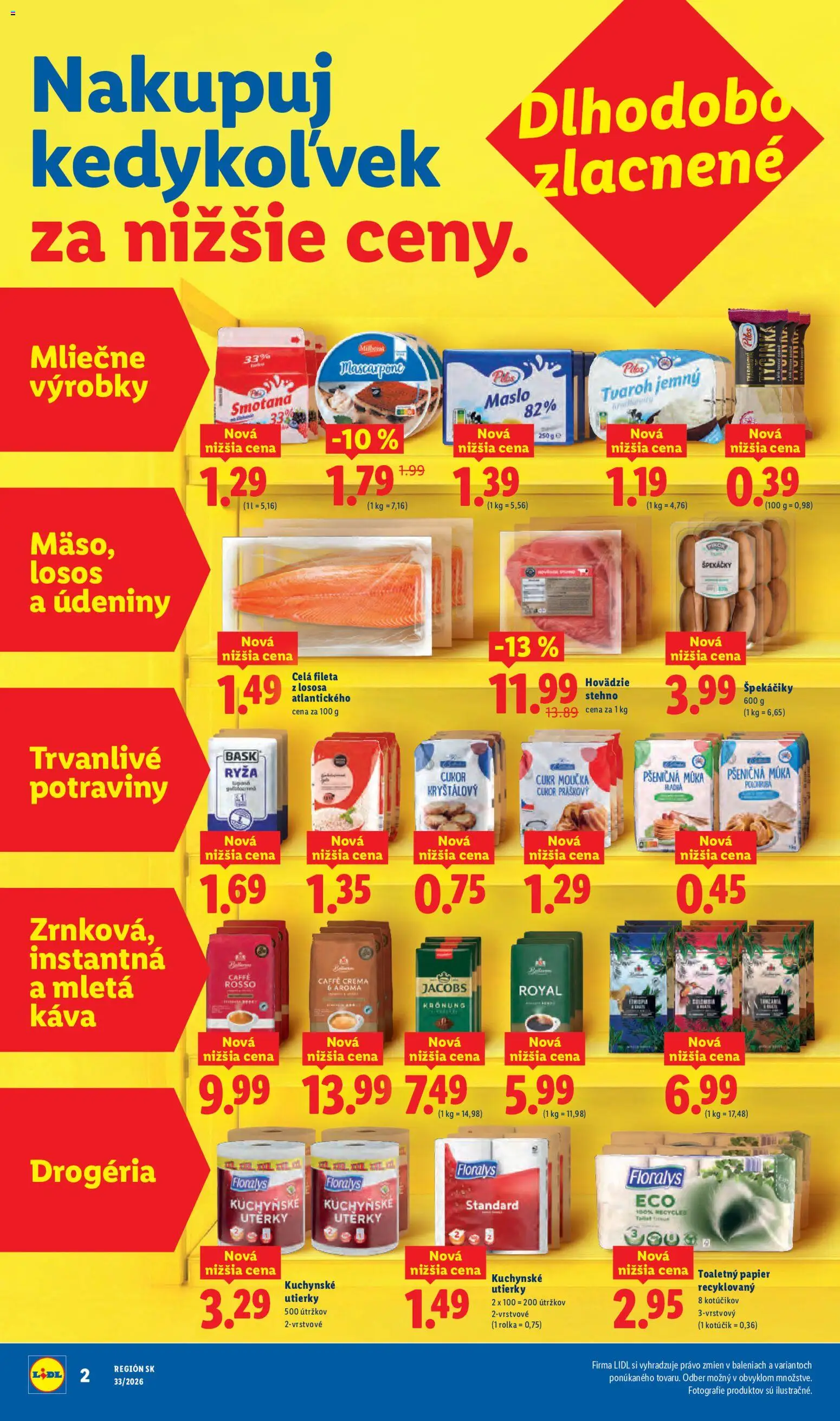 Nové Lidl akcie – leták je platný od 10.08.2026 | Strana: 4 | Produkty: Ryža, Losos, Mascarpone, Špekáčiky