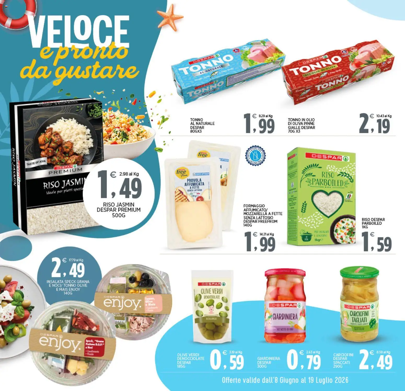 Volantino Interspar del 08.06.2026 | Pagina: 6 | Prodotti: Formaggio, Pinne, Provola, Tonno al naturale