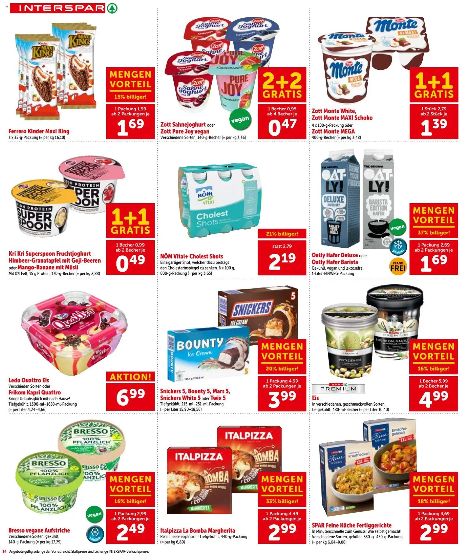 Interspar - Flugblatt gültig ab 21.05.2026 | Seite: 14 | Produkte: Sahne, Eis, Fertiggerichte, Joghurt